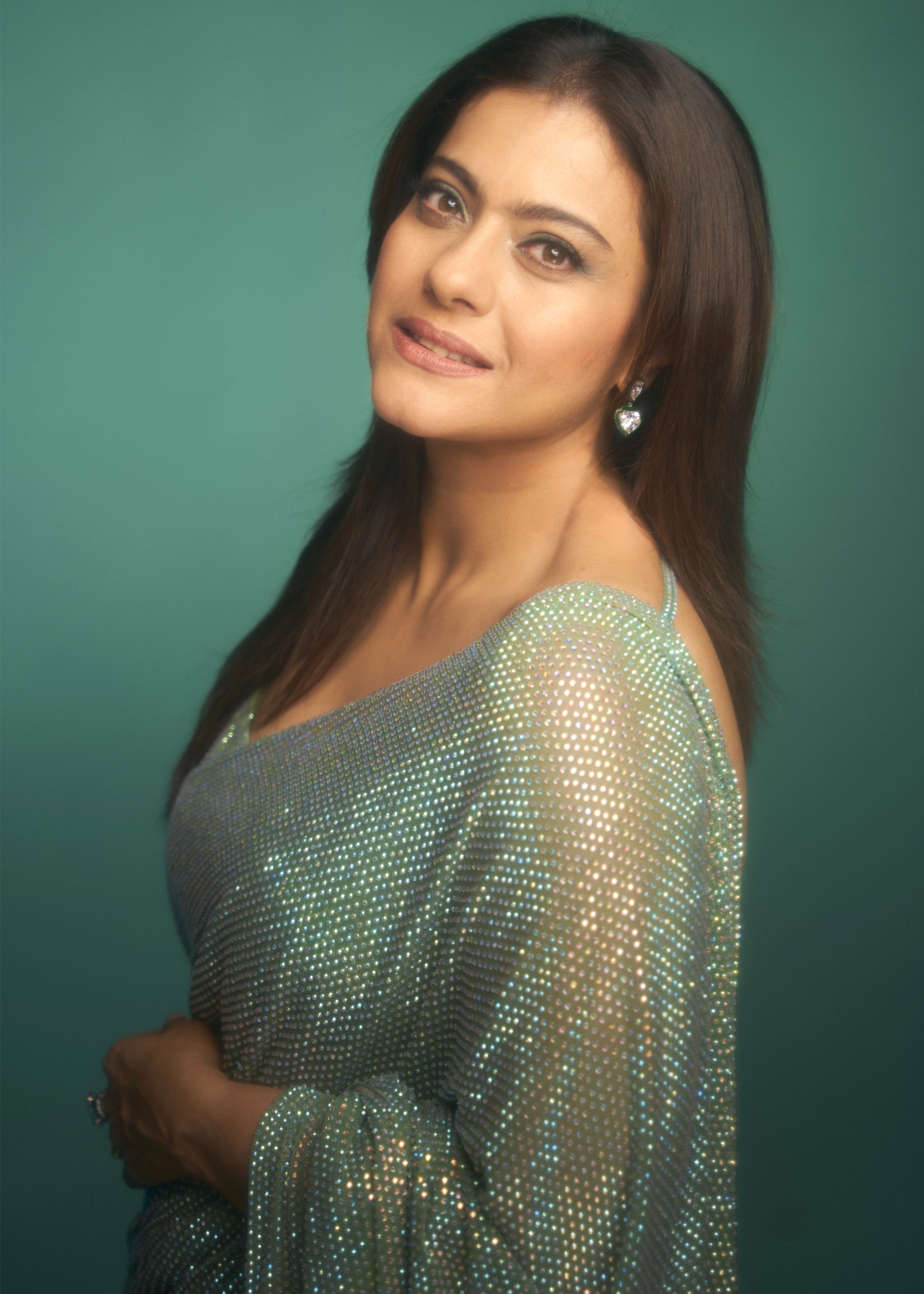 Gleaming Mint Jewel Sari Set