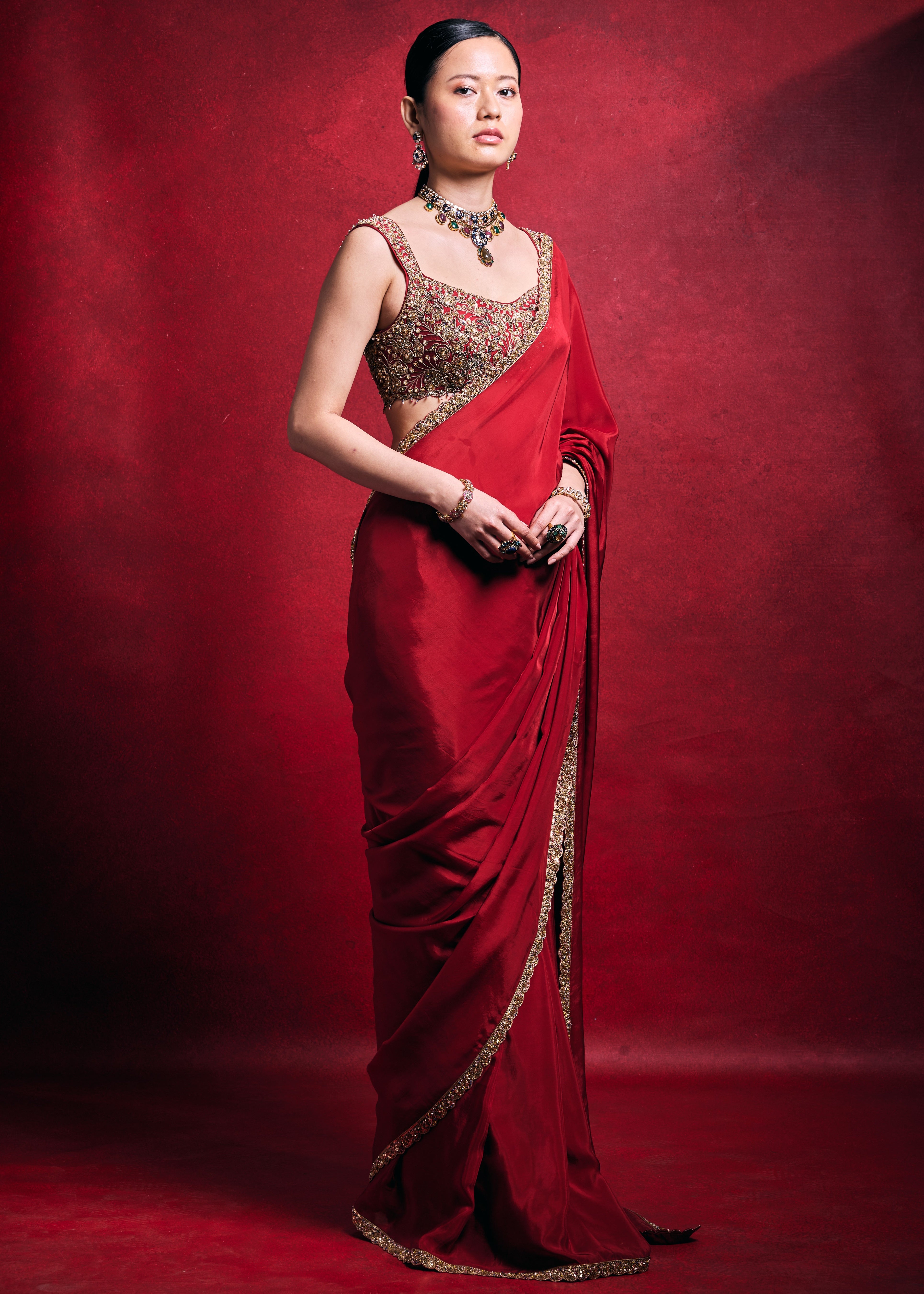 Red Sari Set