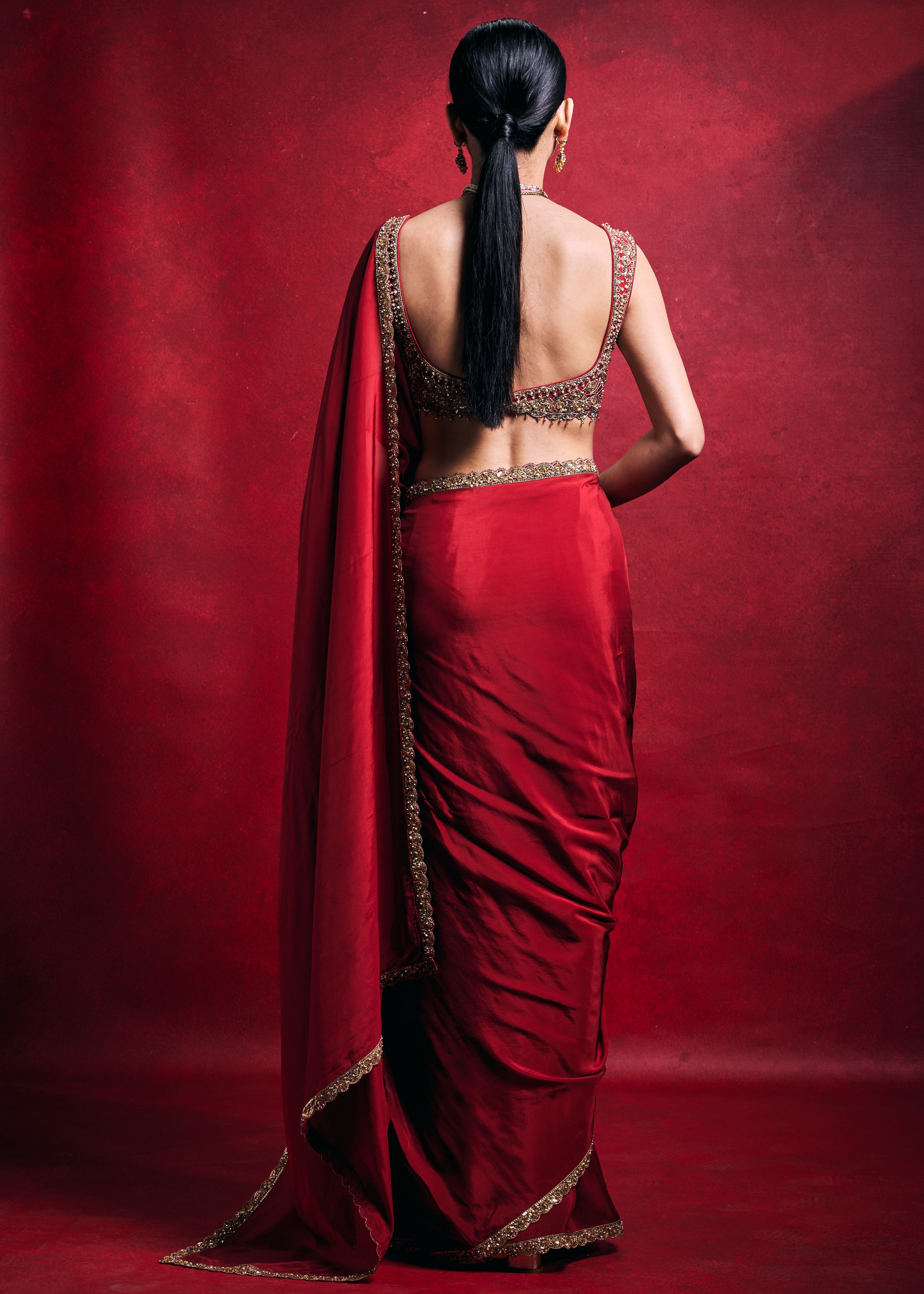 Red Sari Set