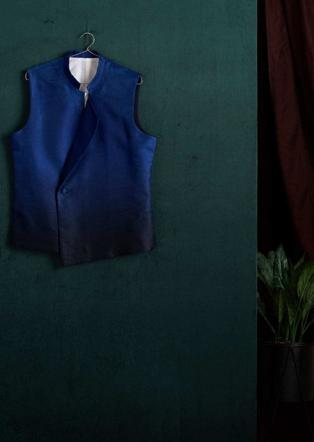 Azure Ombre Modal Linen Asymmetric Bandi