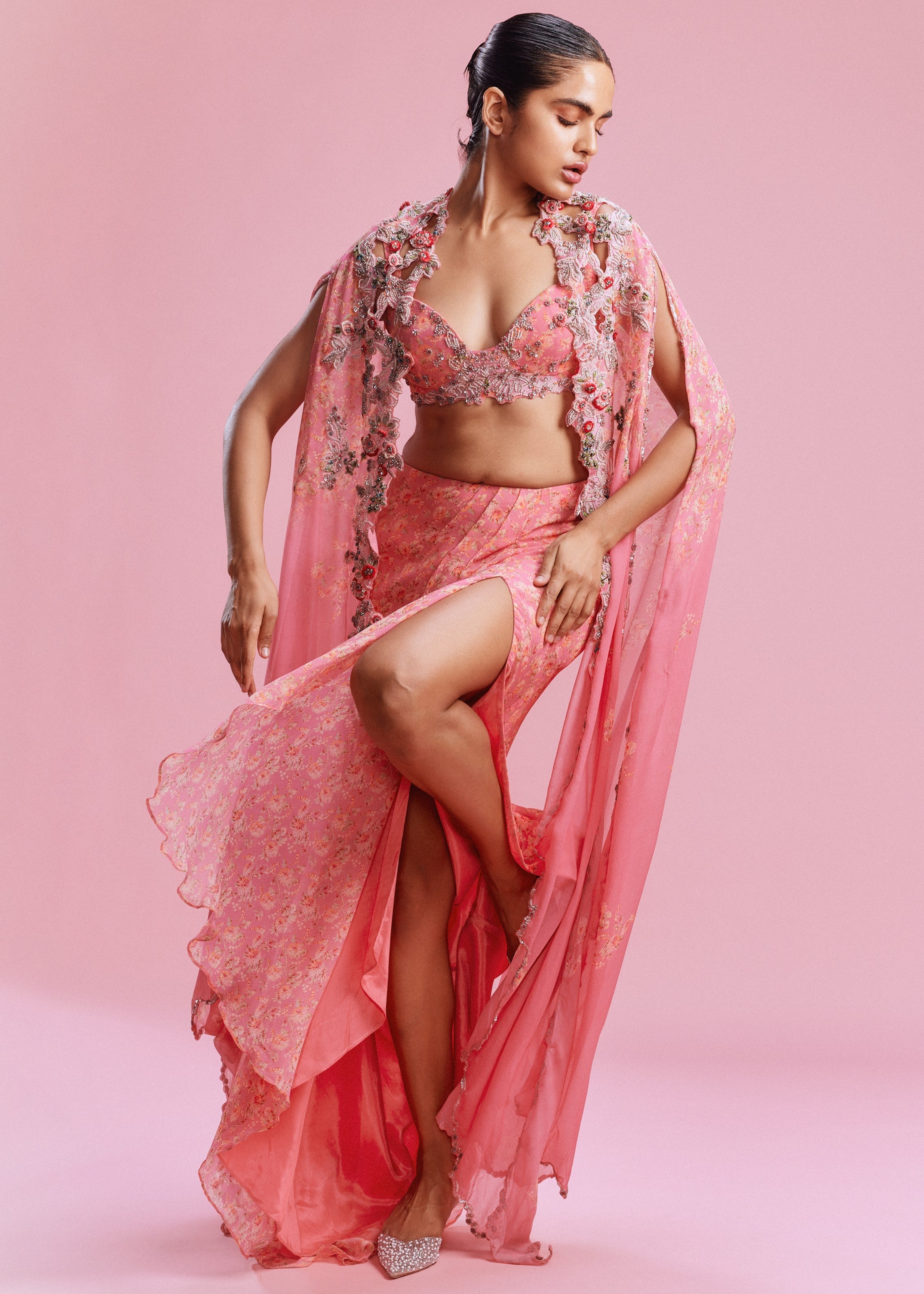 Clara Chiffon Bustier Skirt Set