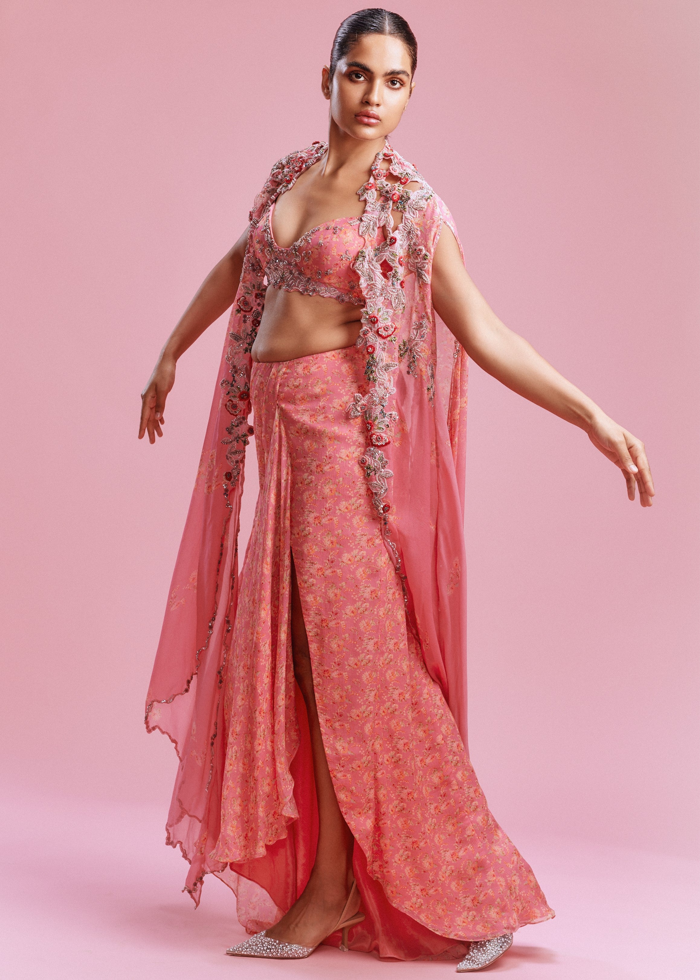 Clara Chiffon Bustier Skirt Set