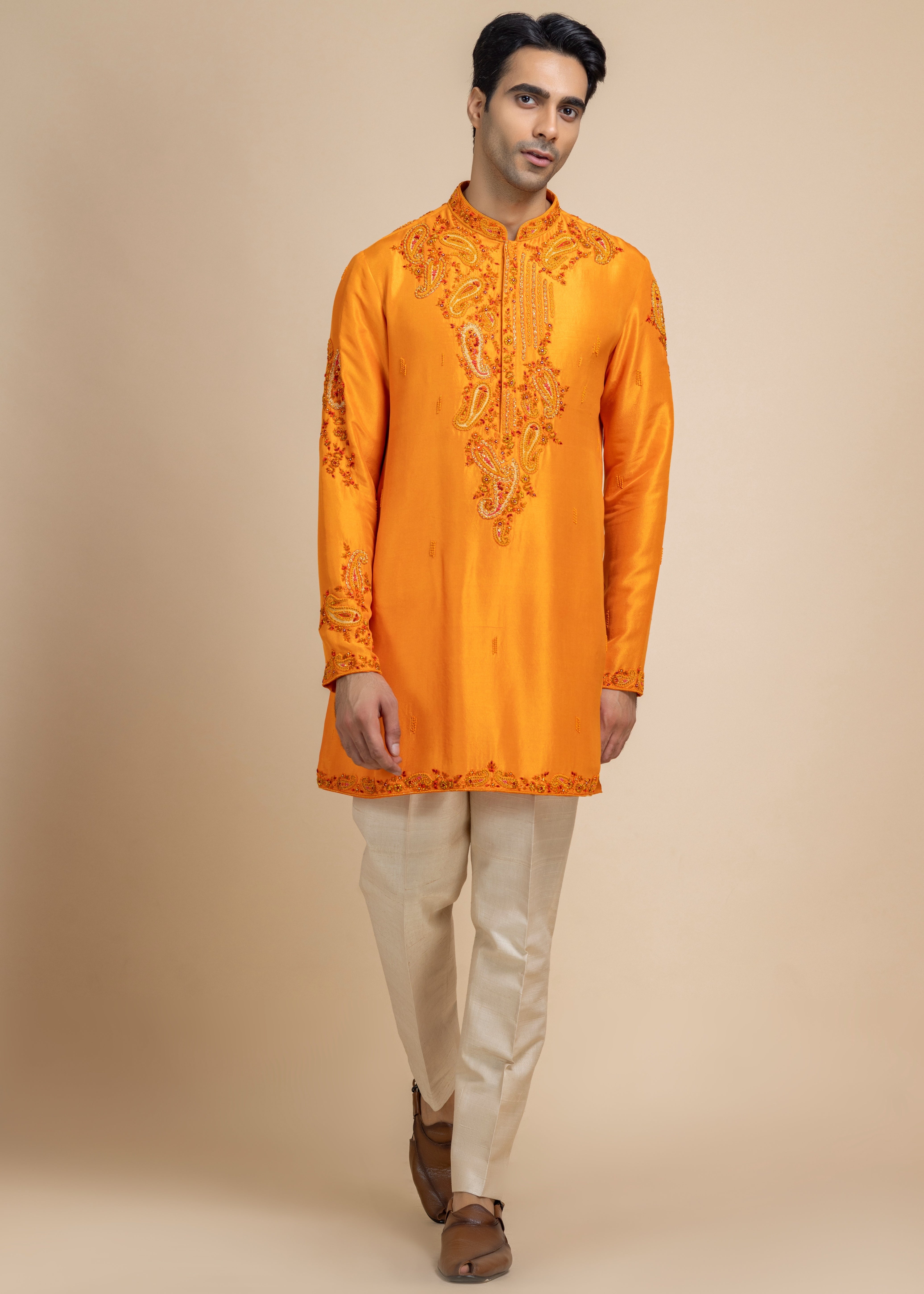 Marigold Charm Kurta & Pant Set