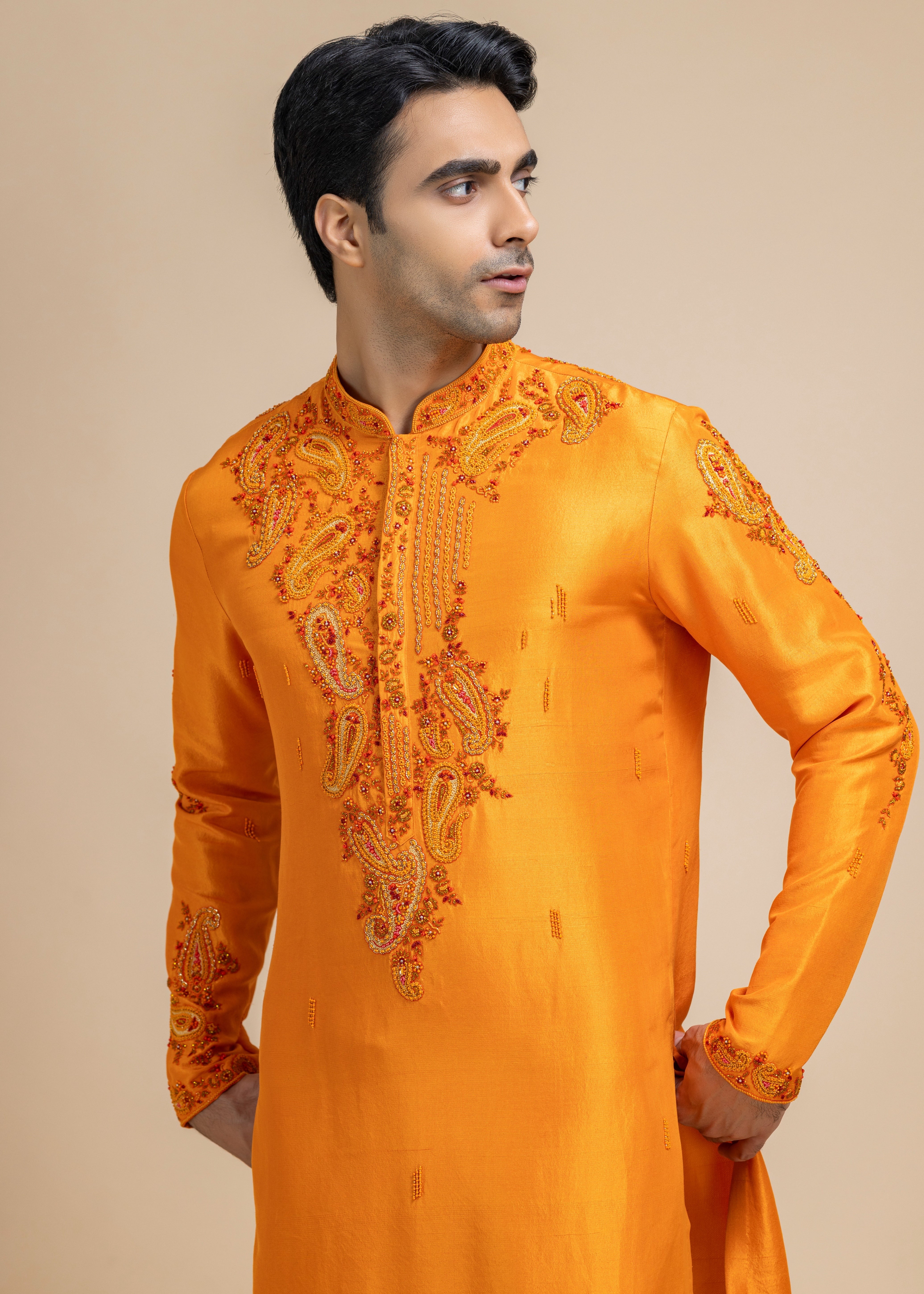 Marigold Charm Kurta & Pant Set