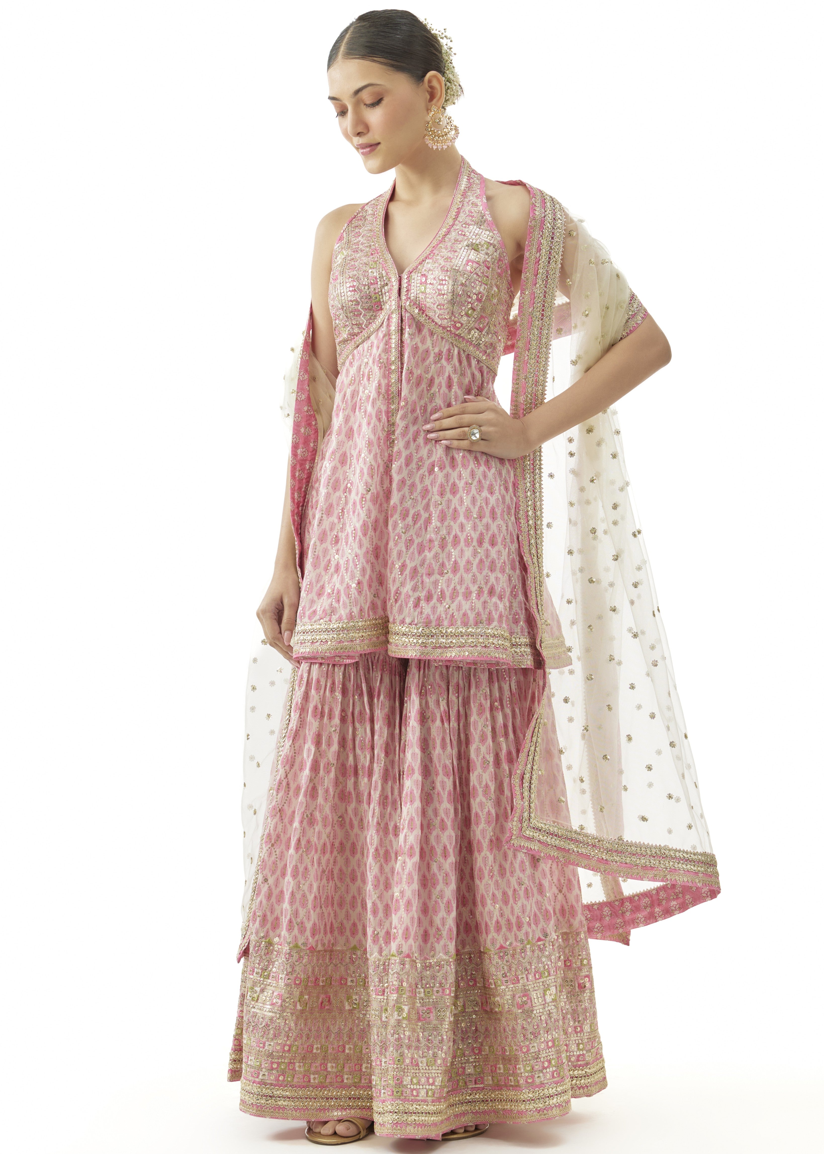 Pink Janhavi Peplum Set