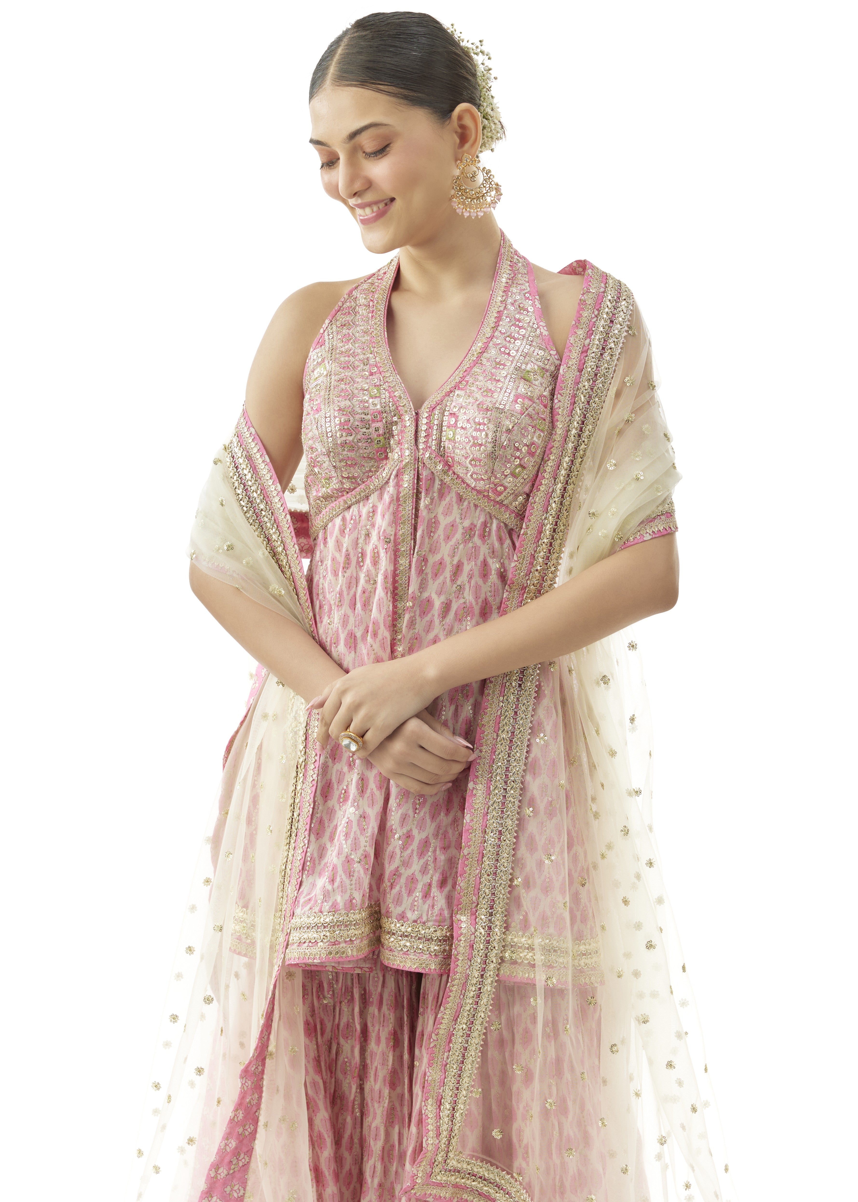 Pink Janhavi Peplum Set