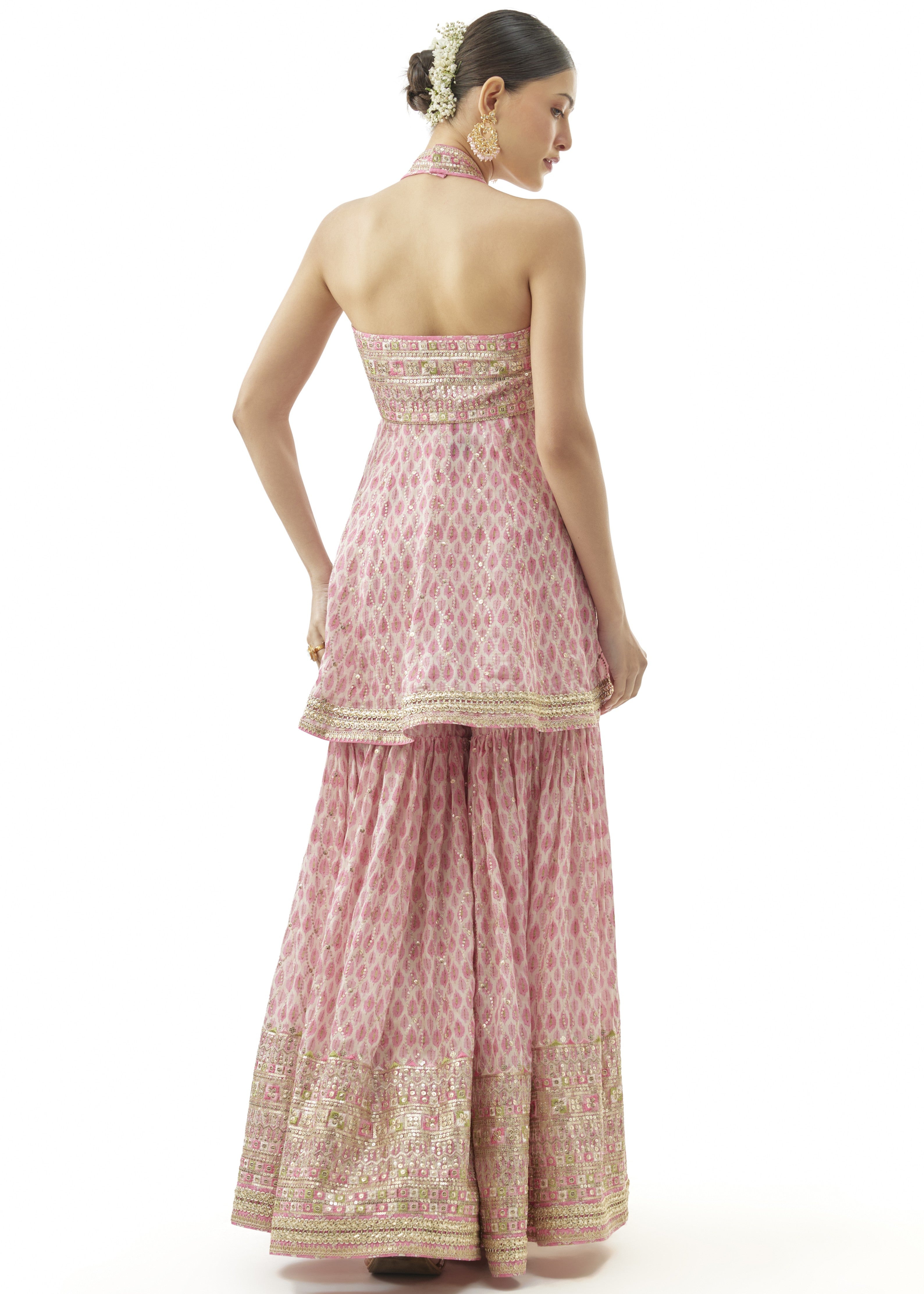 Pink Janhavi Peplum Set