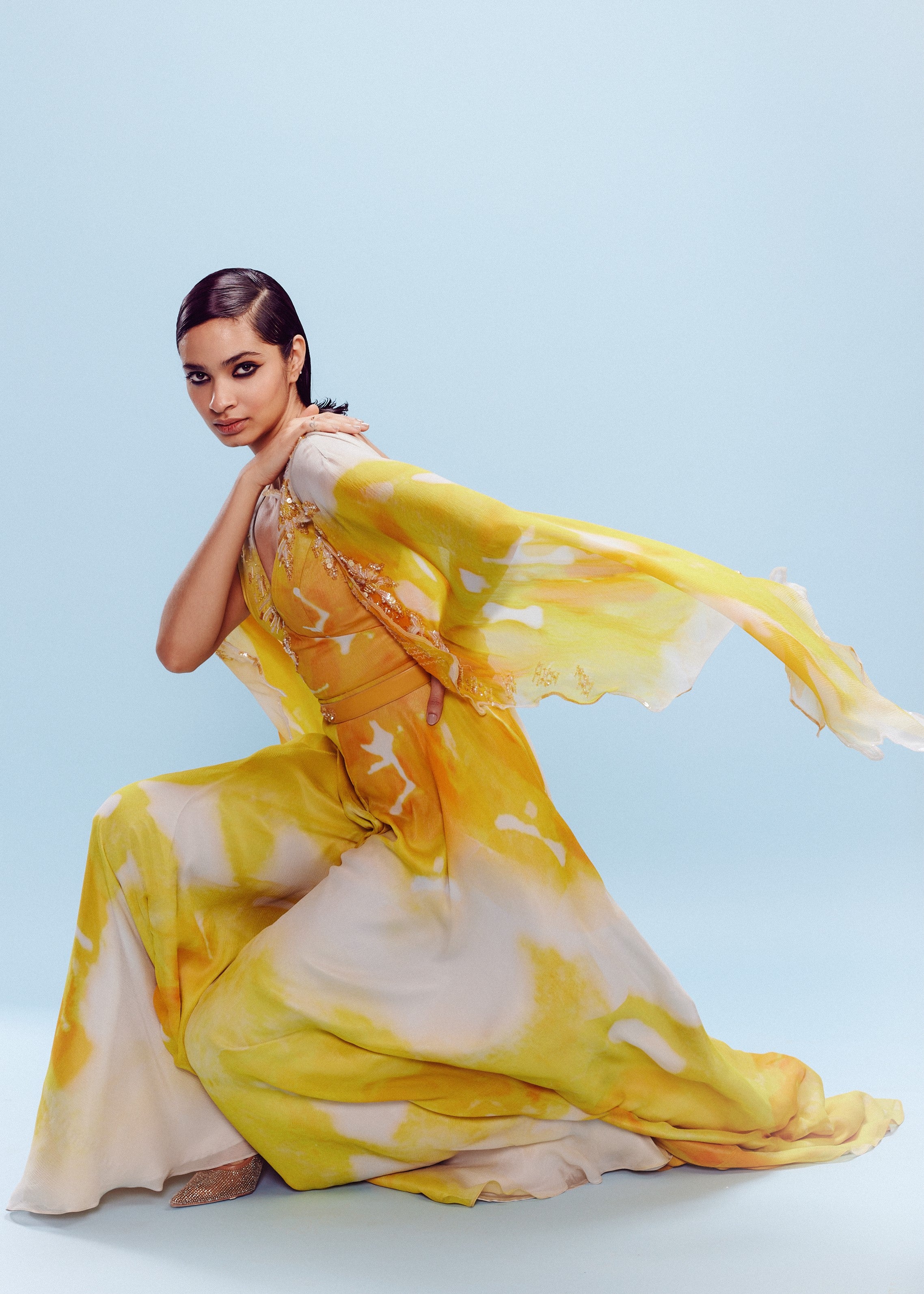 Nora Chiffon Water Colored Jumpsuit