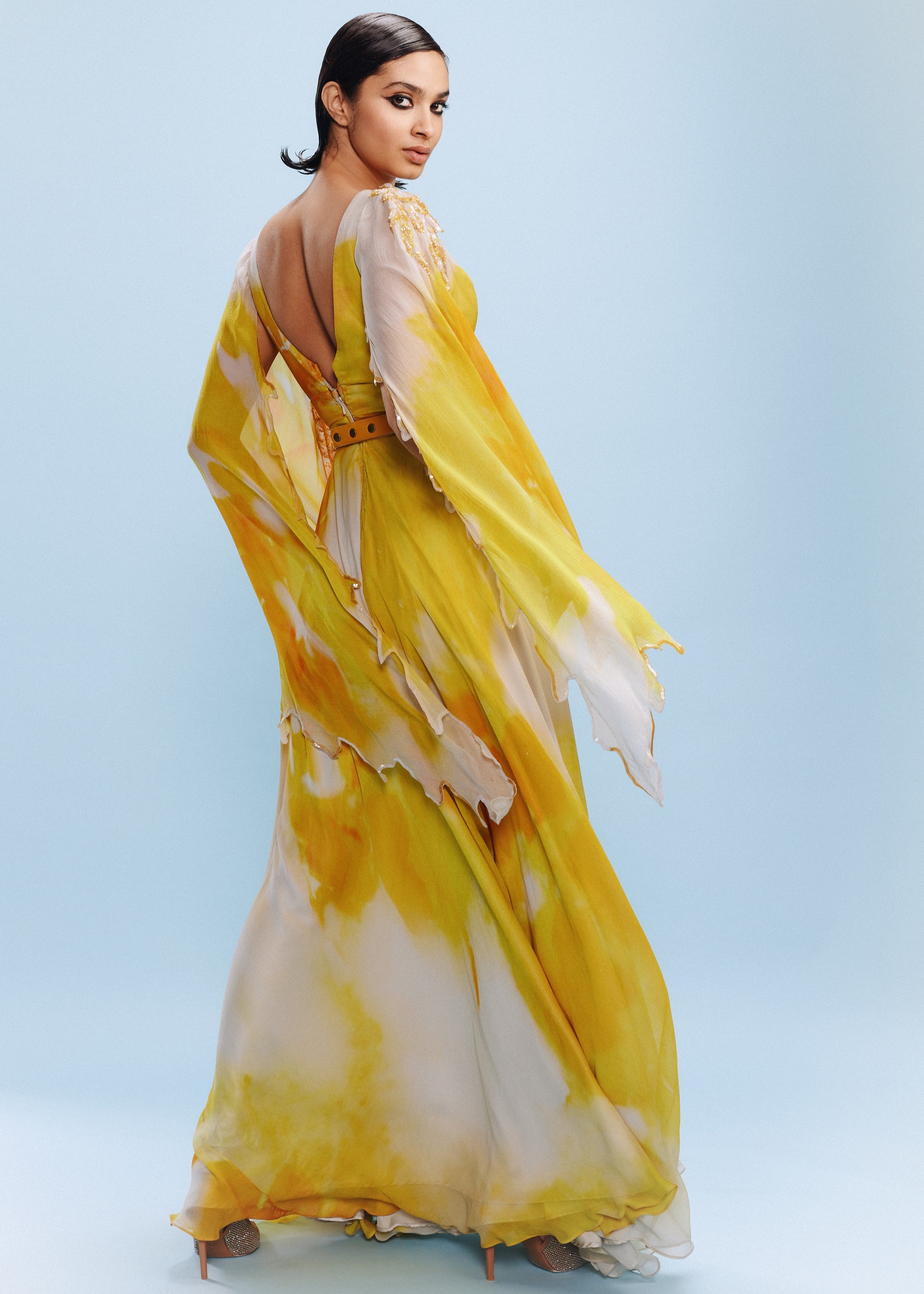 Nora Chiffon Water Colored Jumpsuit