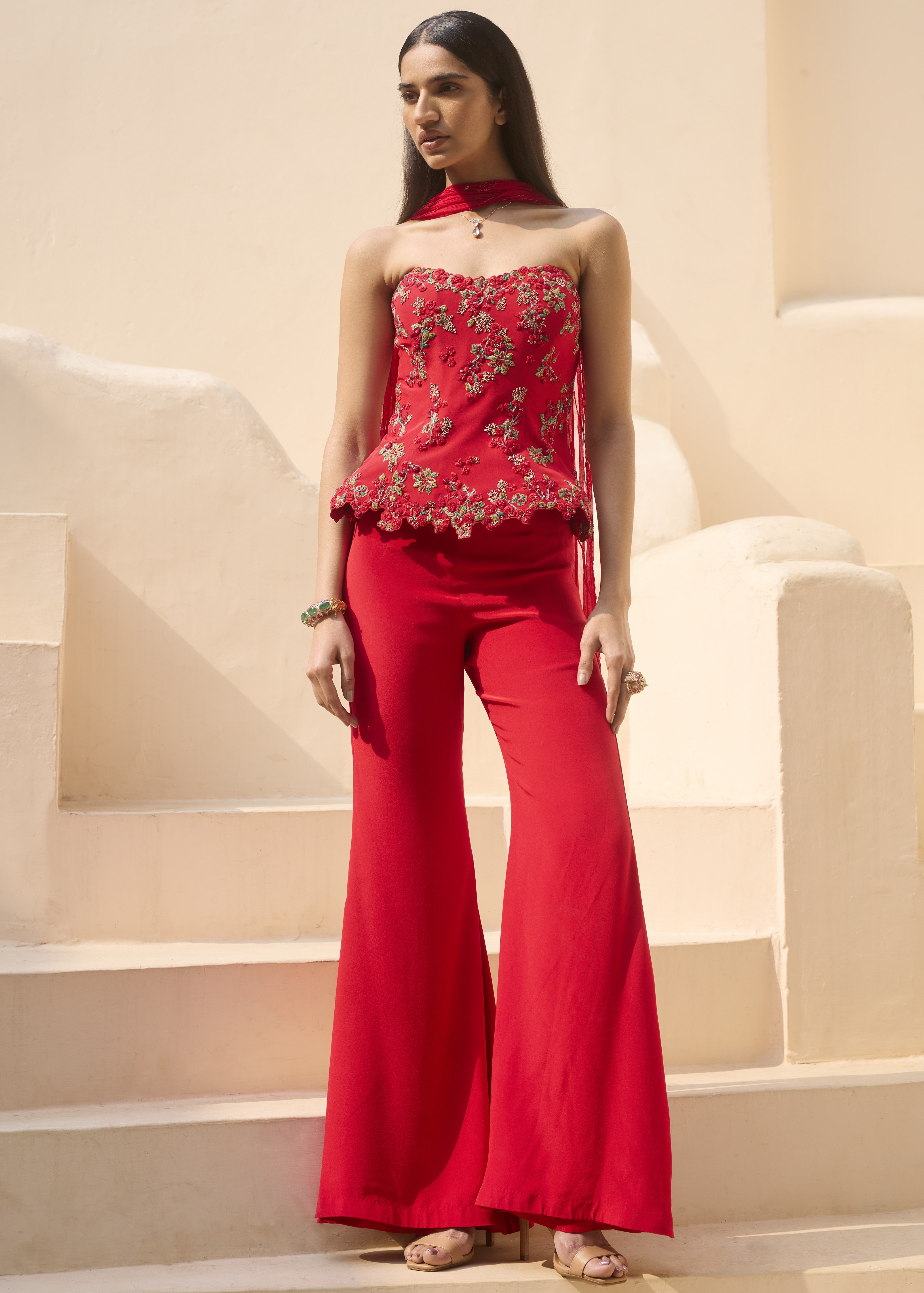 Scarlet Ember Corset &  Pant Set