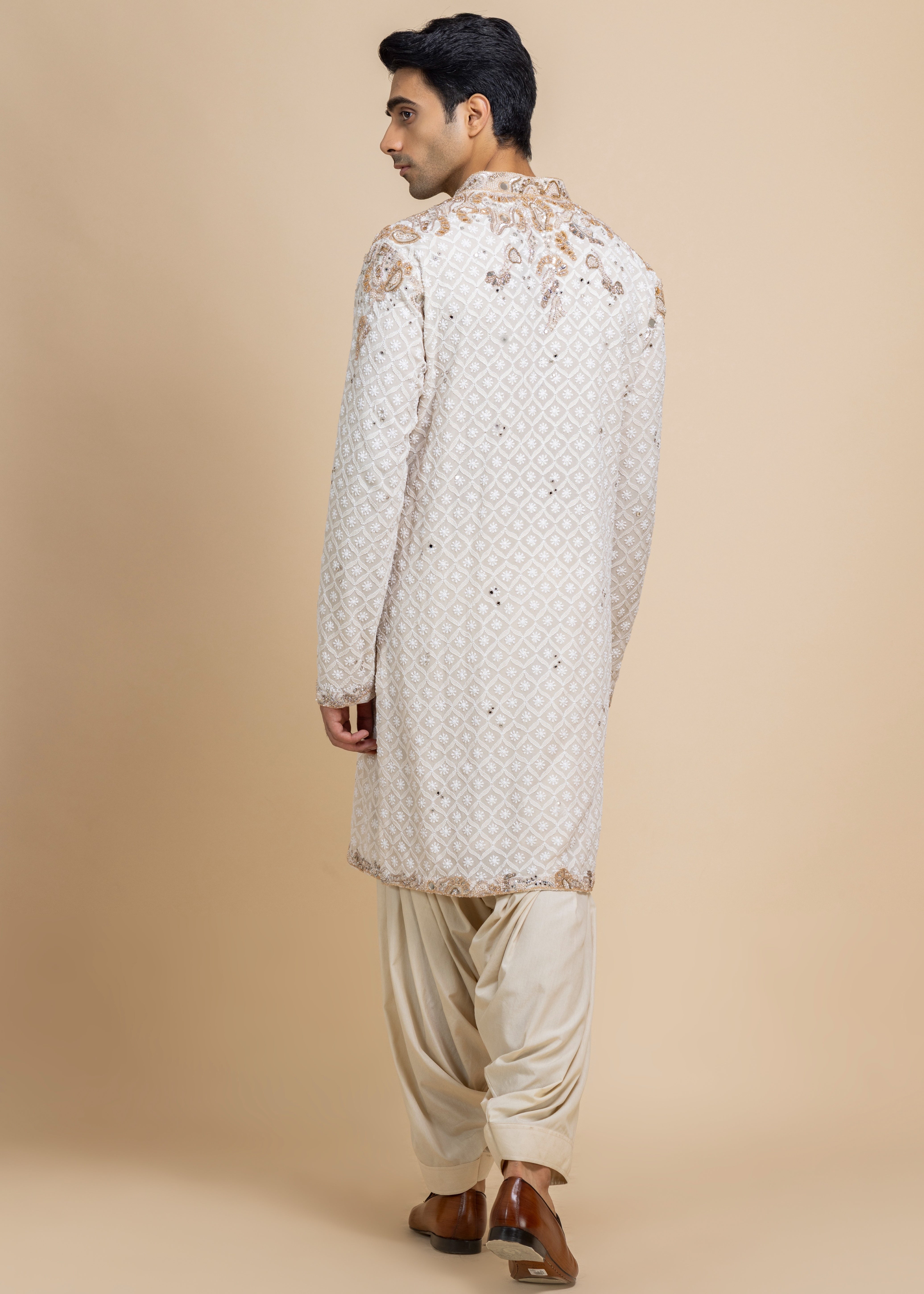 Pearl Gold Chikankari Kurta & Salwar