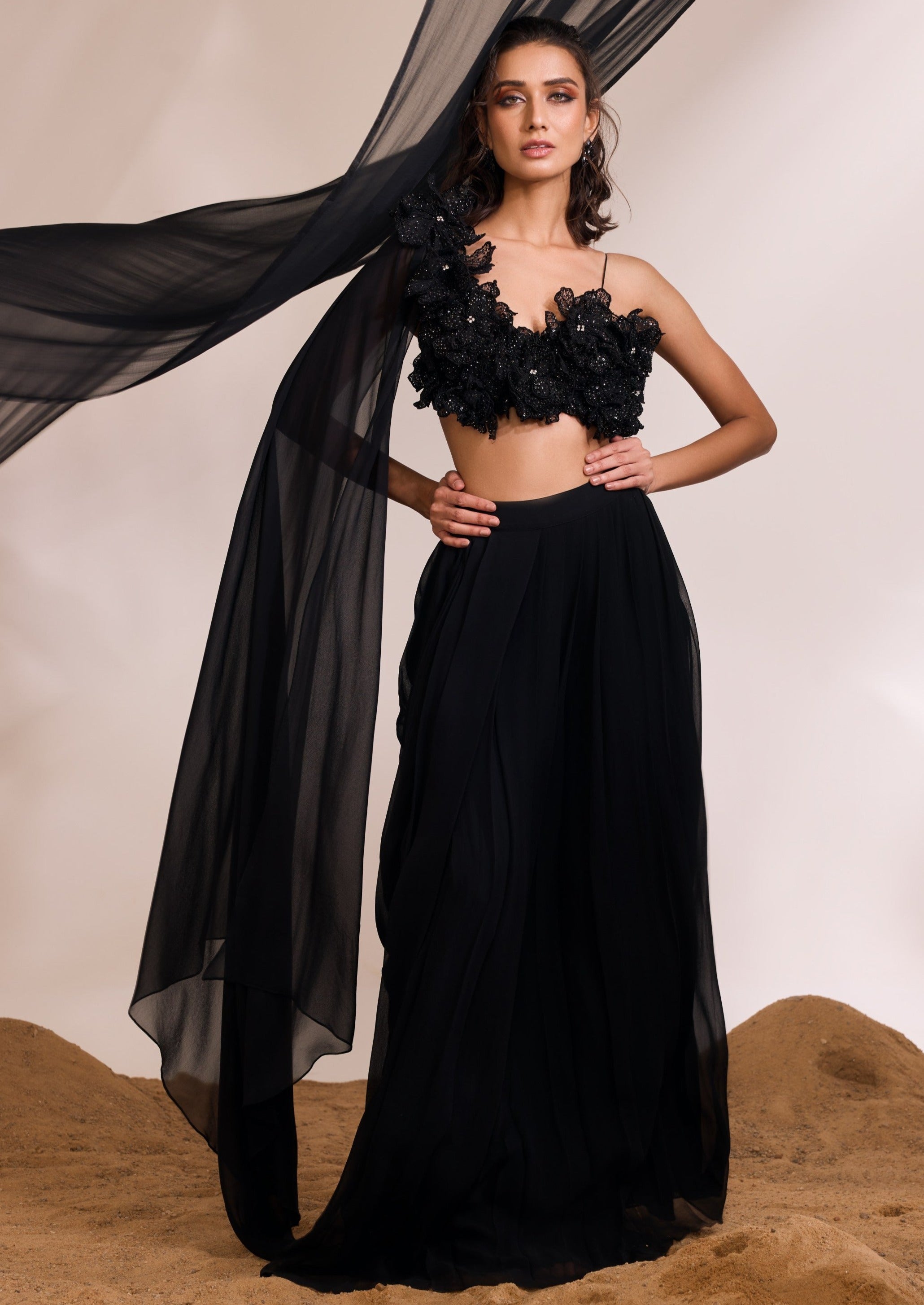 Black Harmony Skirt Set