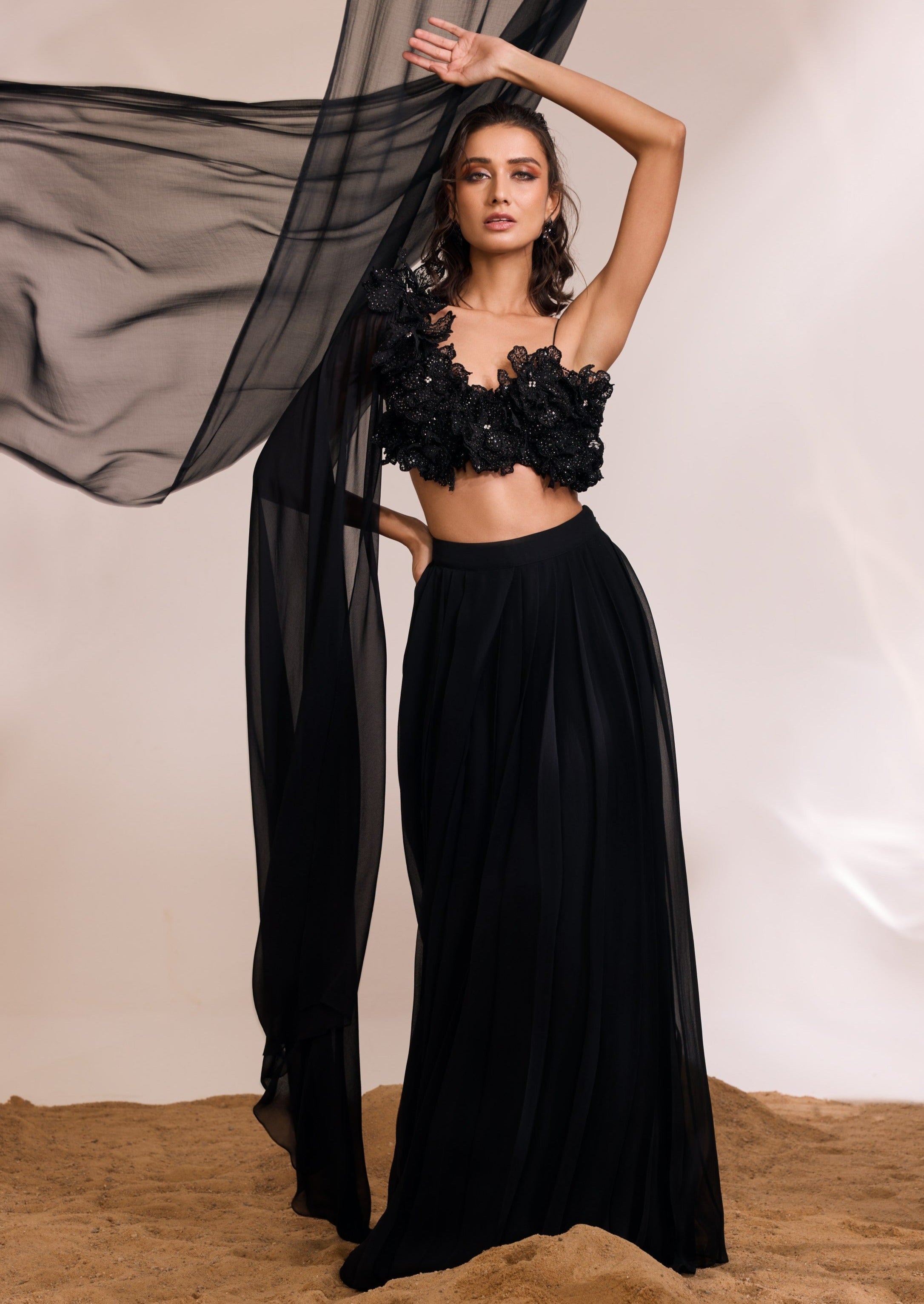 Black Harmony Skirt Set