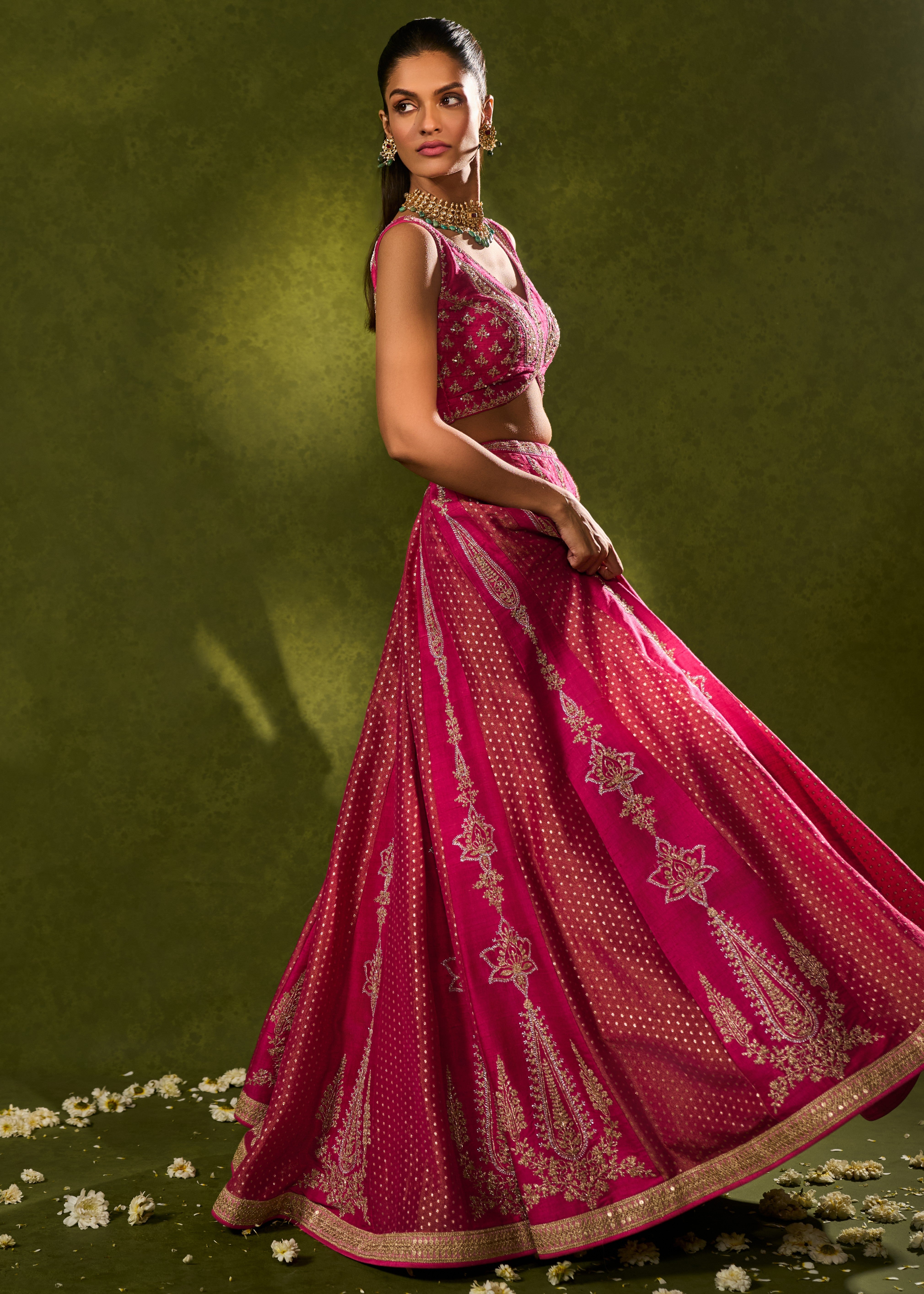 Ambi Brocade Lehenga