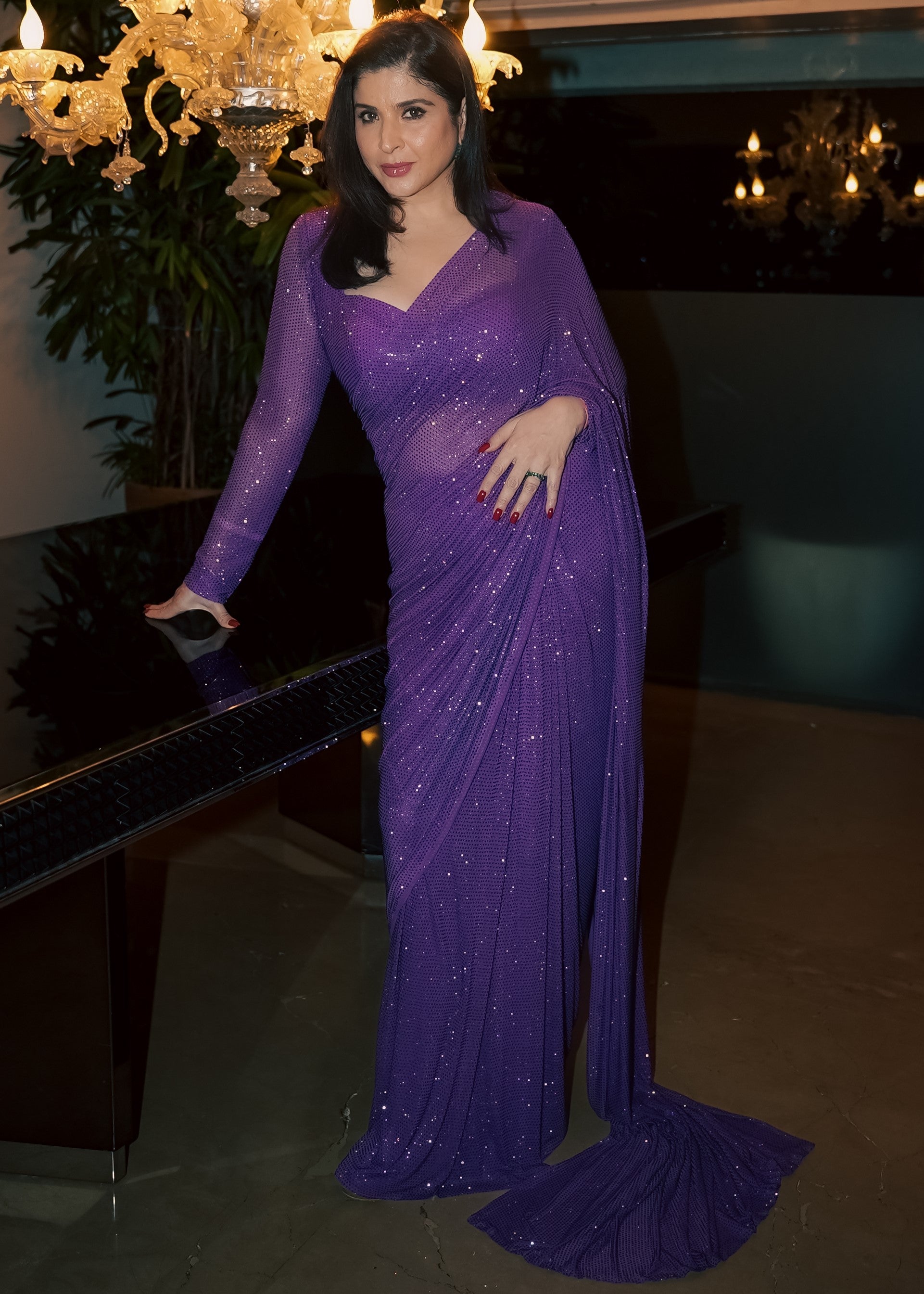 Amethyst Sparkle Symphony Sari Set