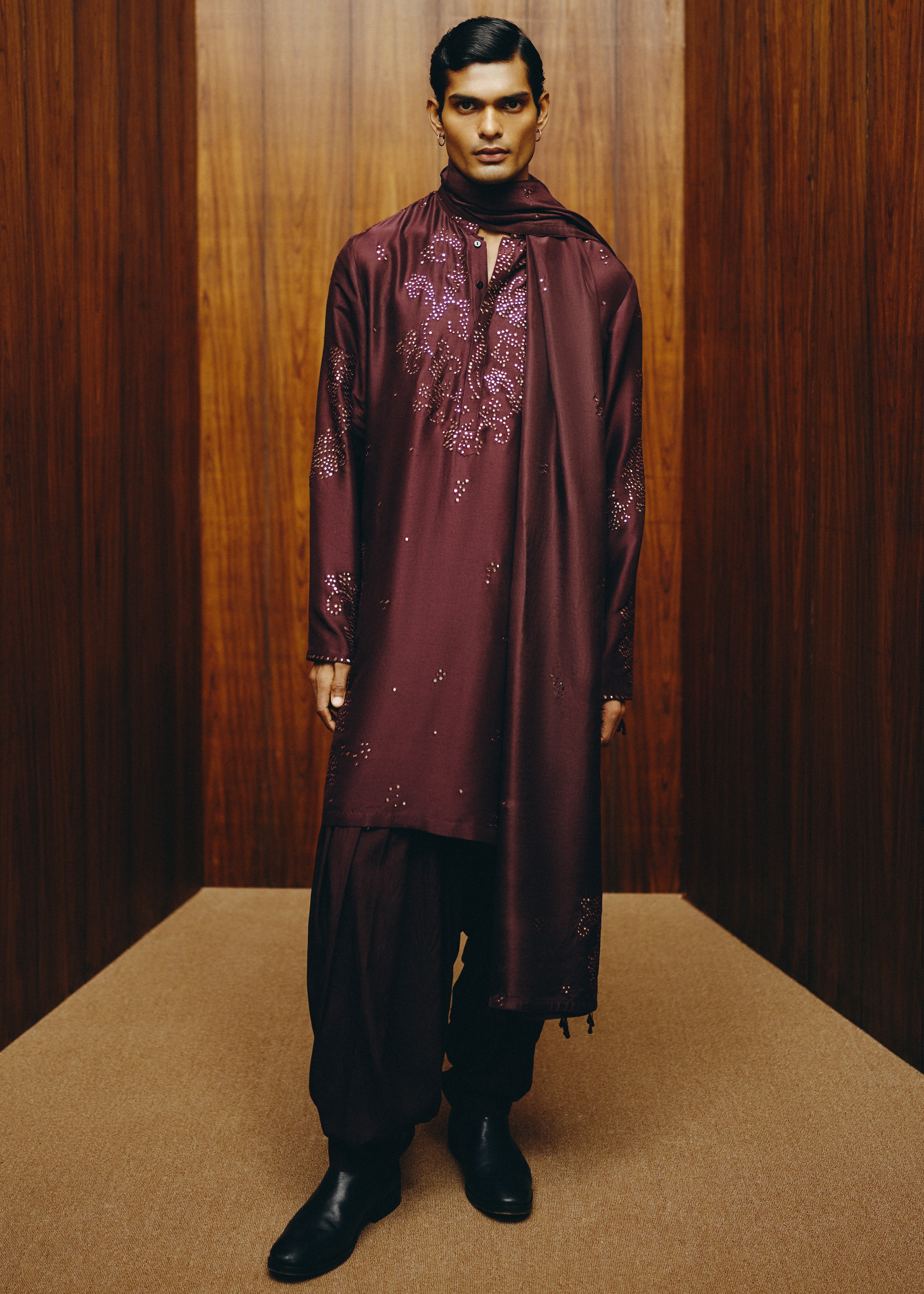 Emberline Brown Kurta, Dupatta And Salwar Set