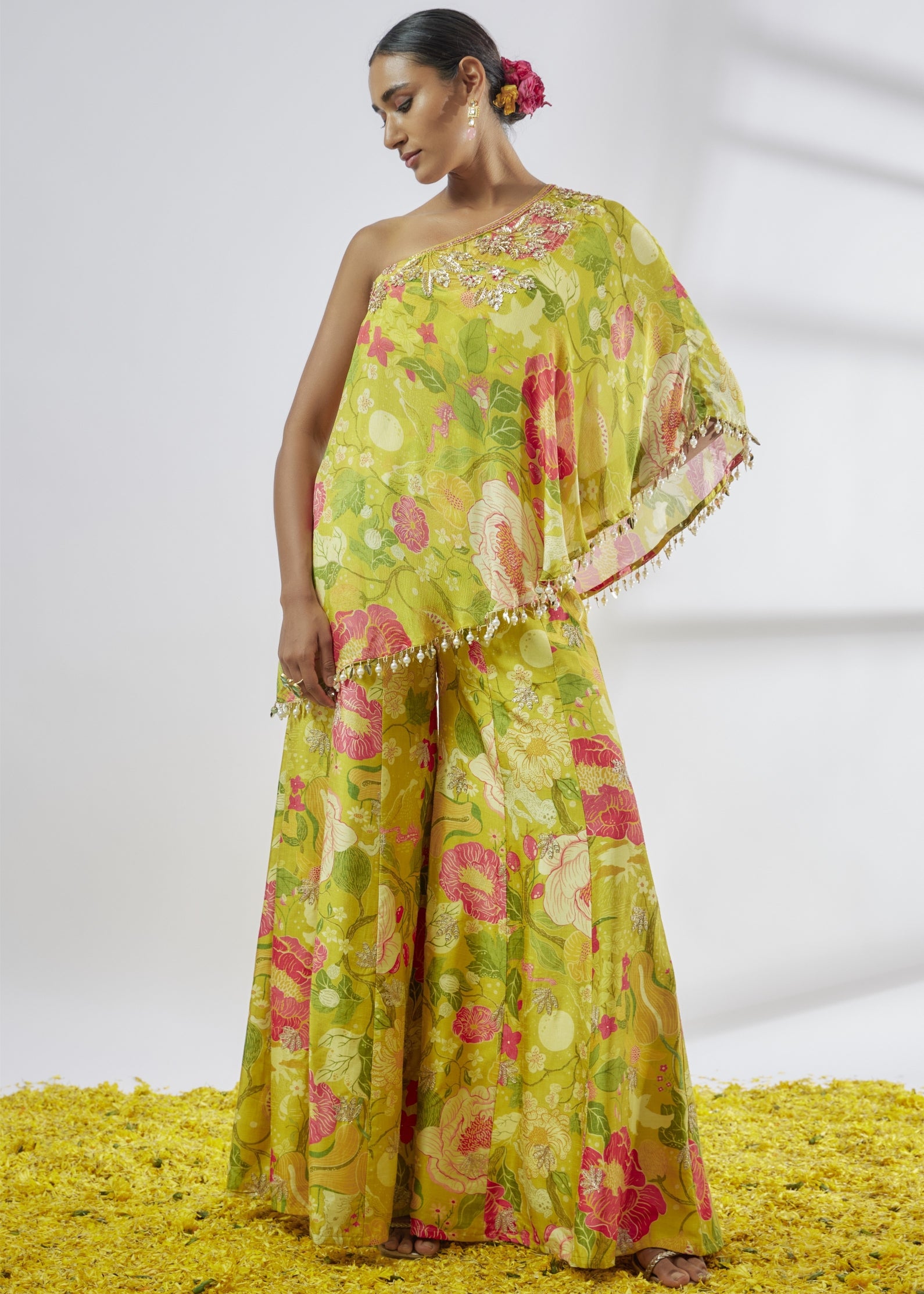 Rishika One Shoulder Pant Set