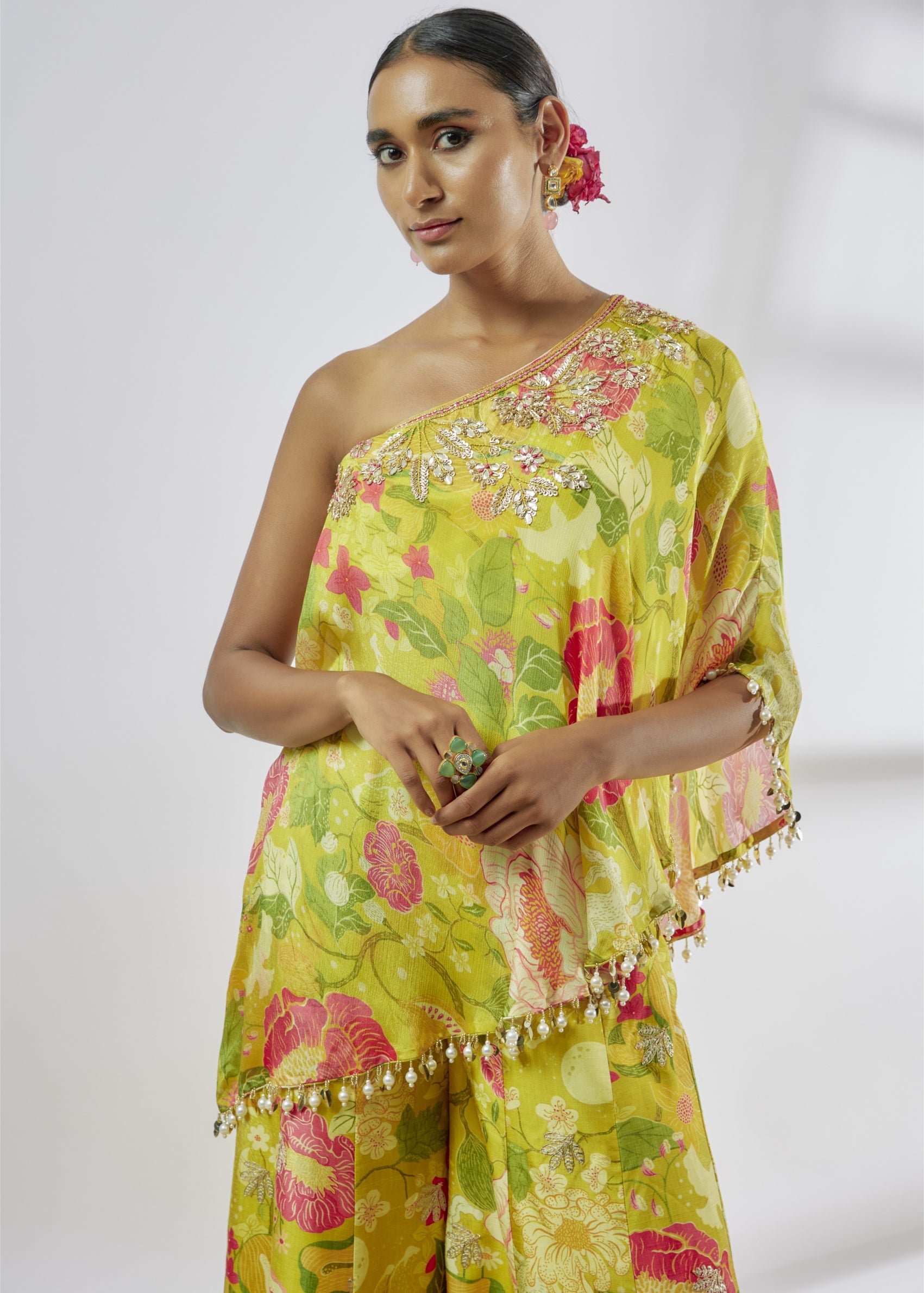 Rishika One Shoulder Pant Set