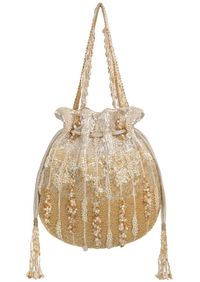 Nora Potli Peerless Gold Lustrous Silver Potli