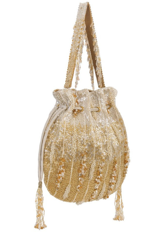 Nora Potli Peerless Gold Lustrous Silver Potli