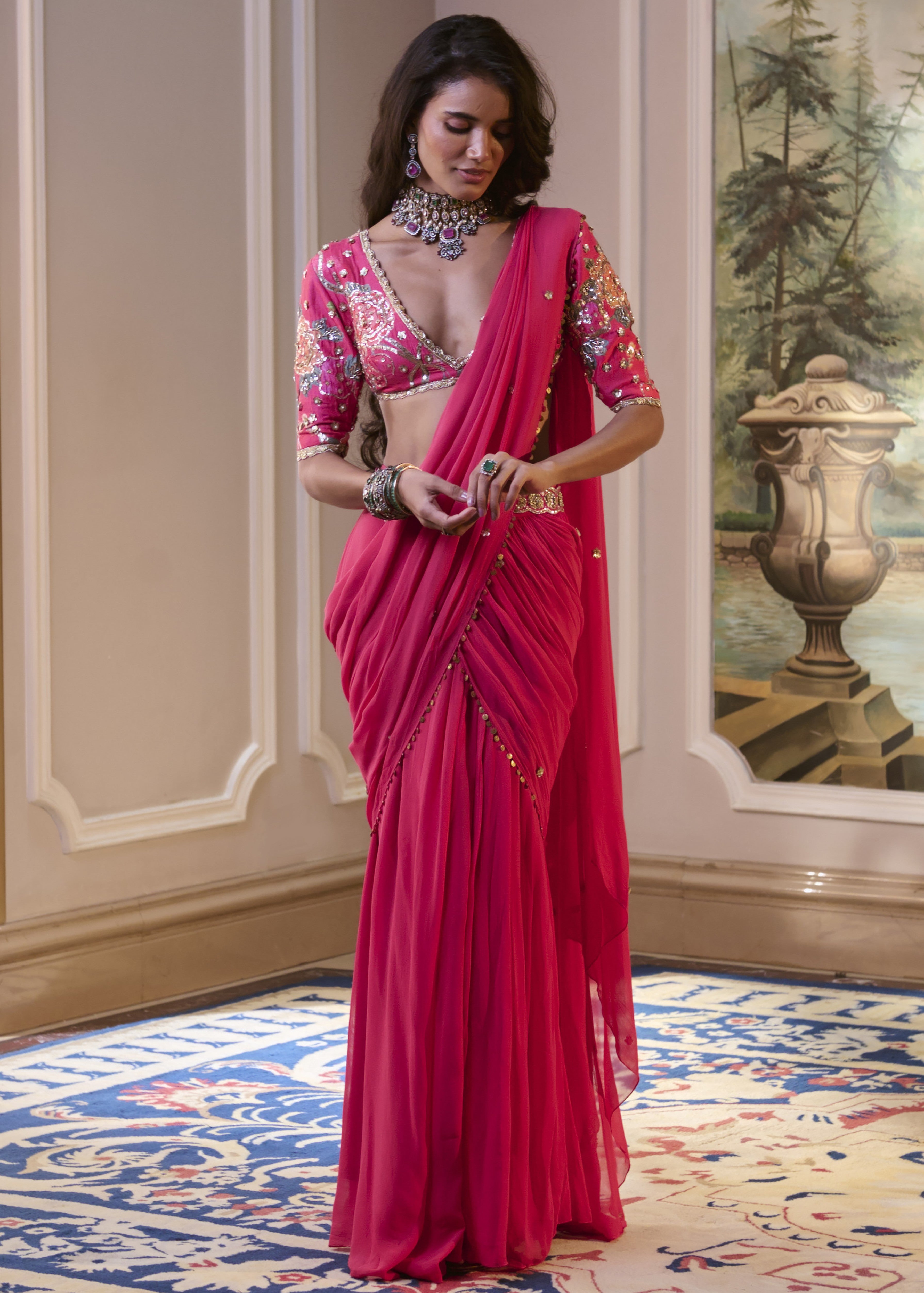 Kaia Sari Set – Hot Pink