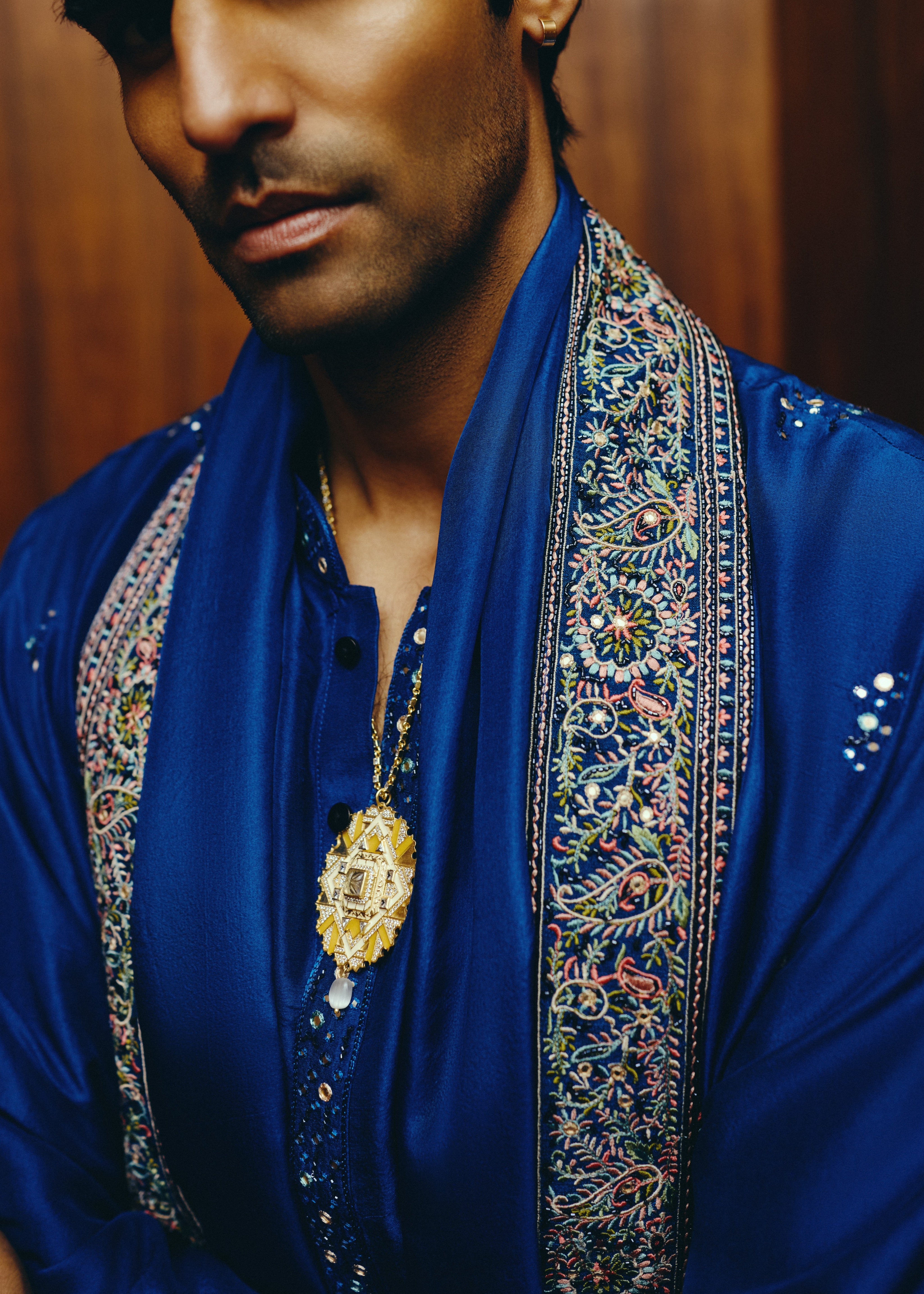 Sapphire Echo Kurta, Dupatta And Churidaar Set