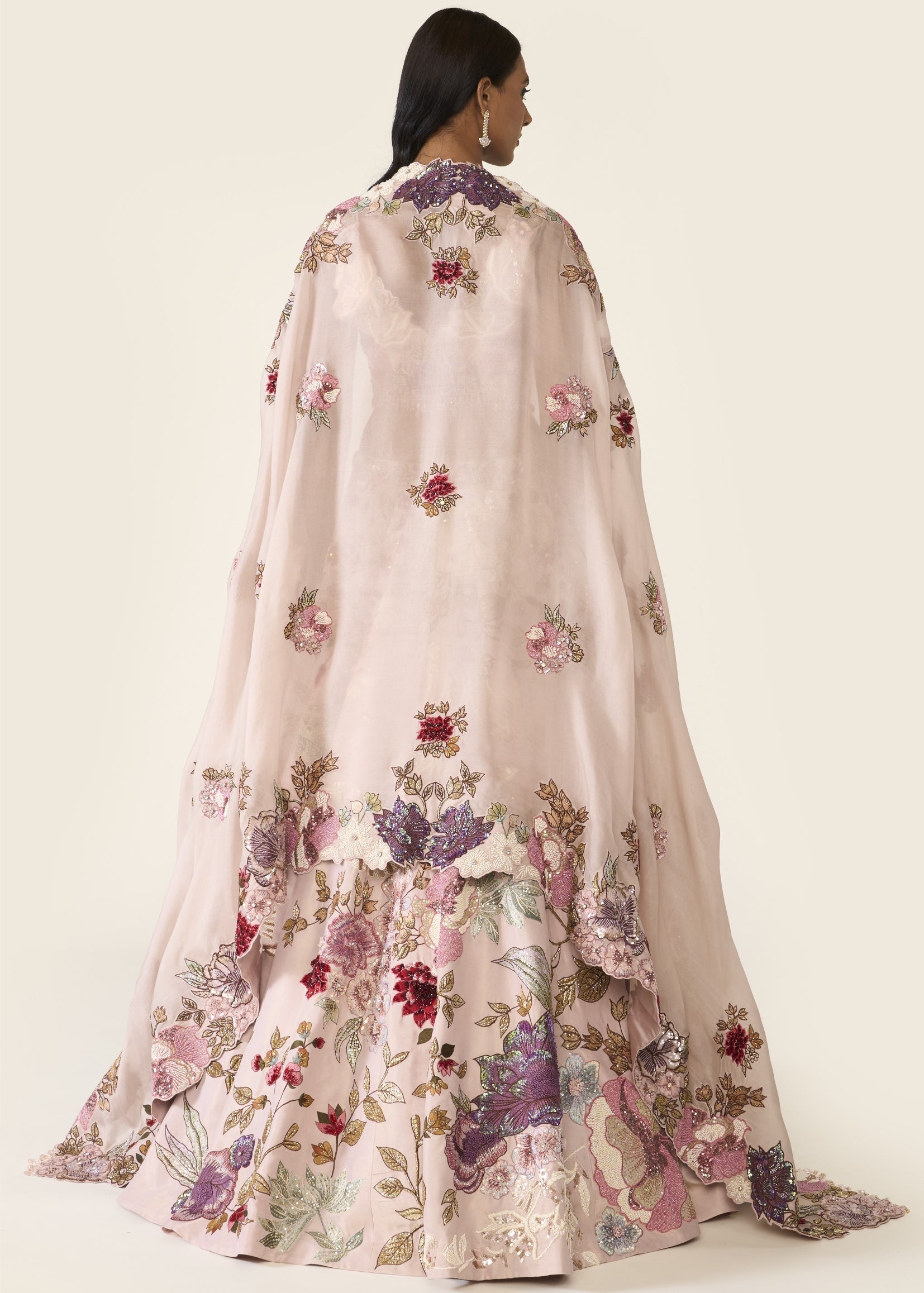 Pink Embroidered Lehenga Set