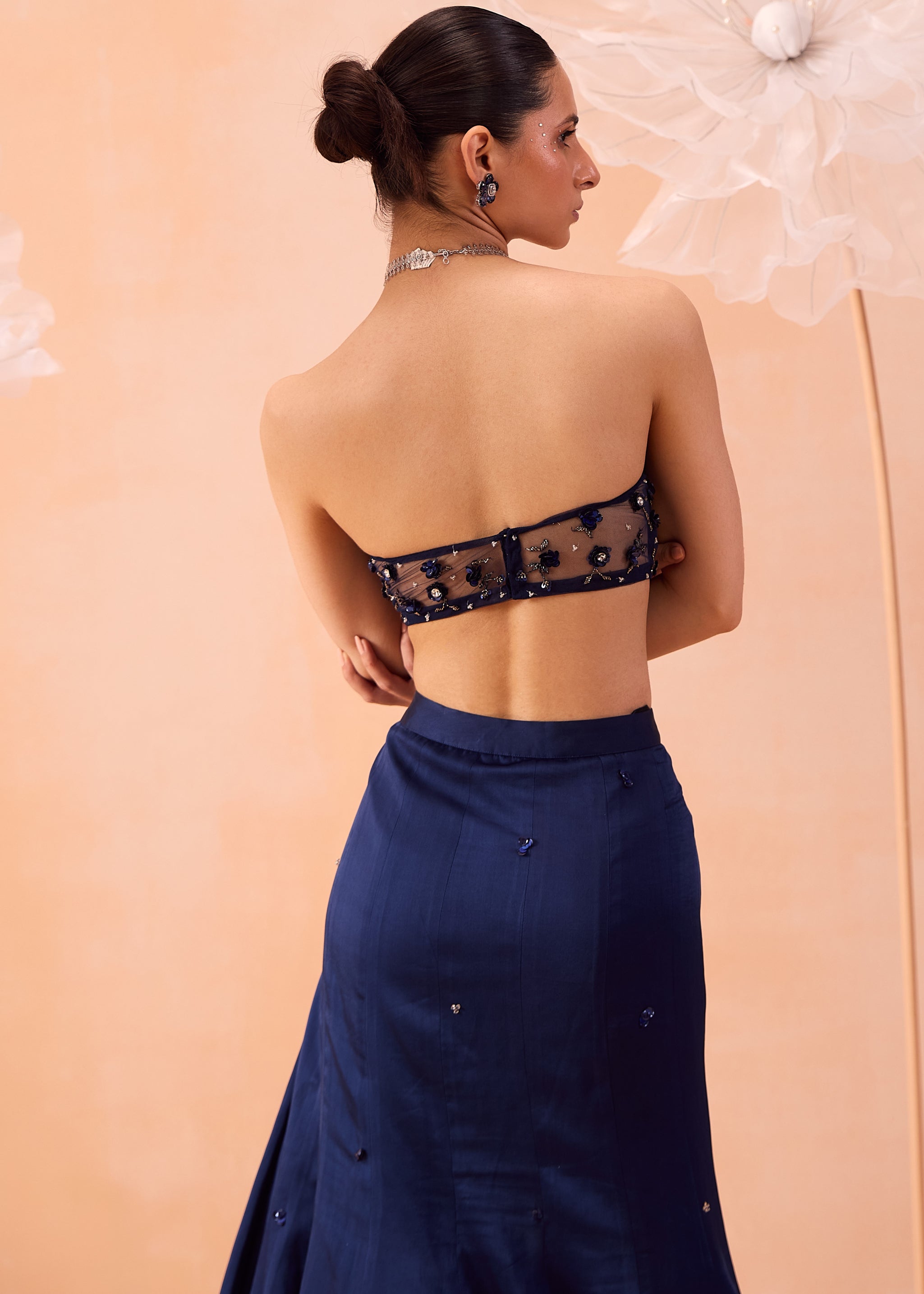 Blue Cape Lehenga Set