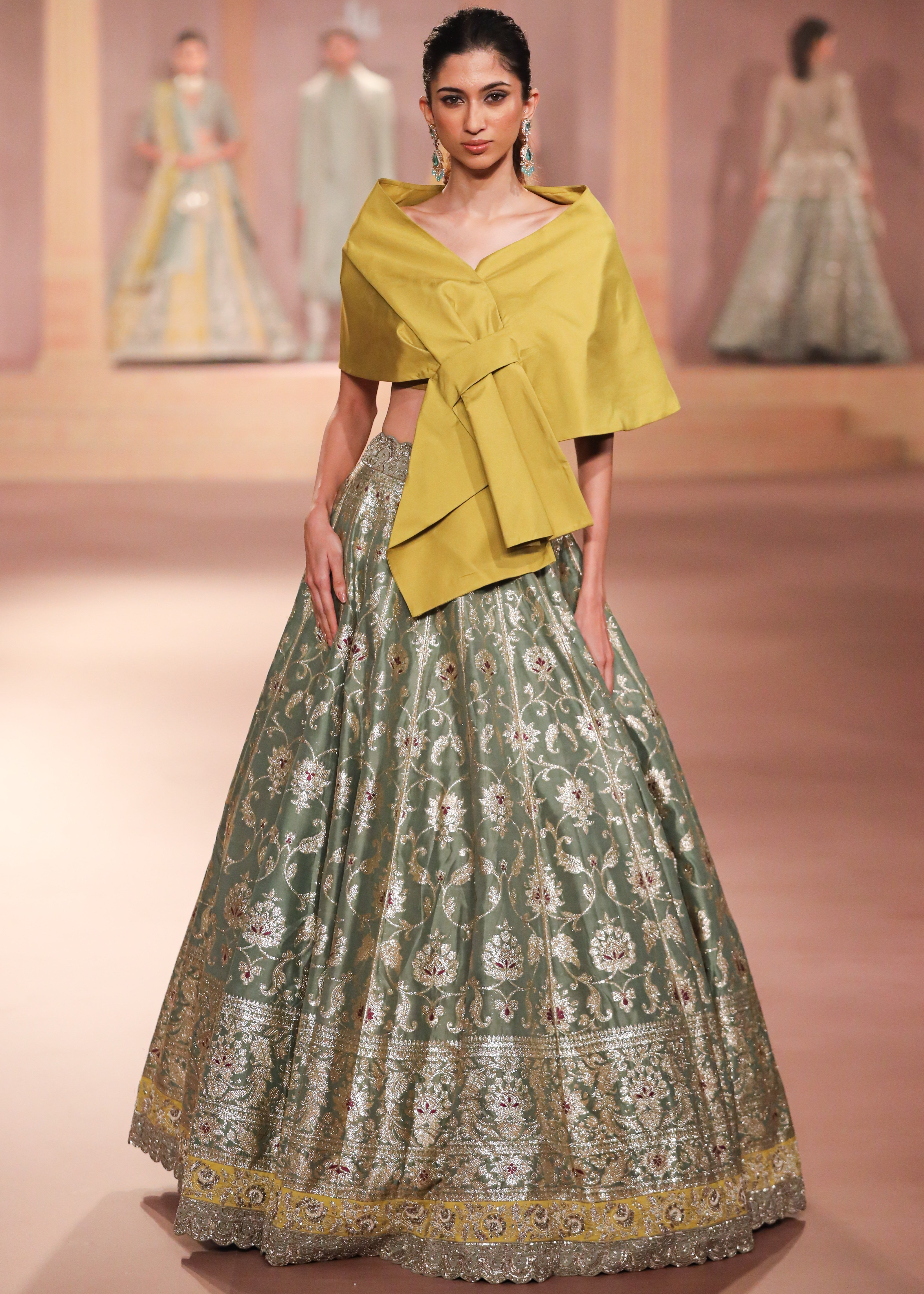 Mint & Mustard Lehenga Set