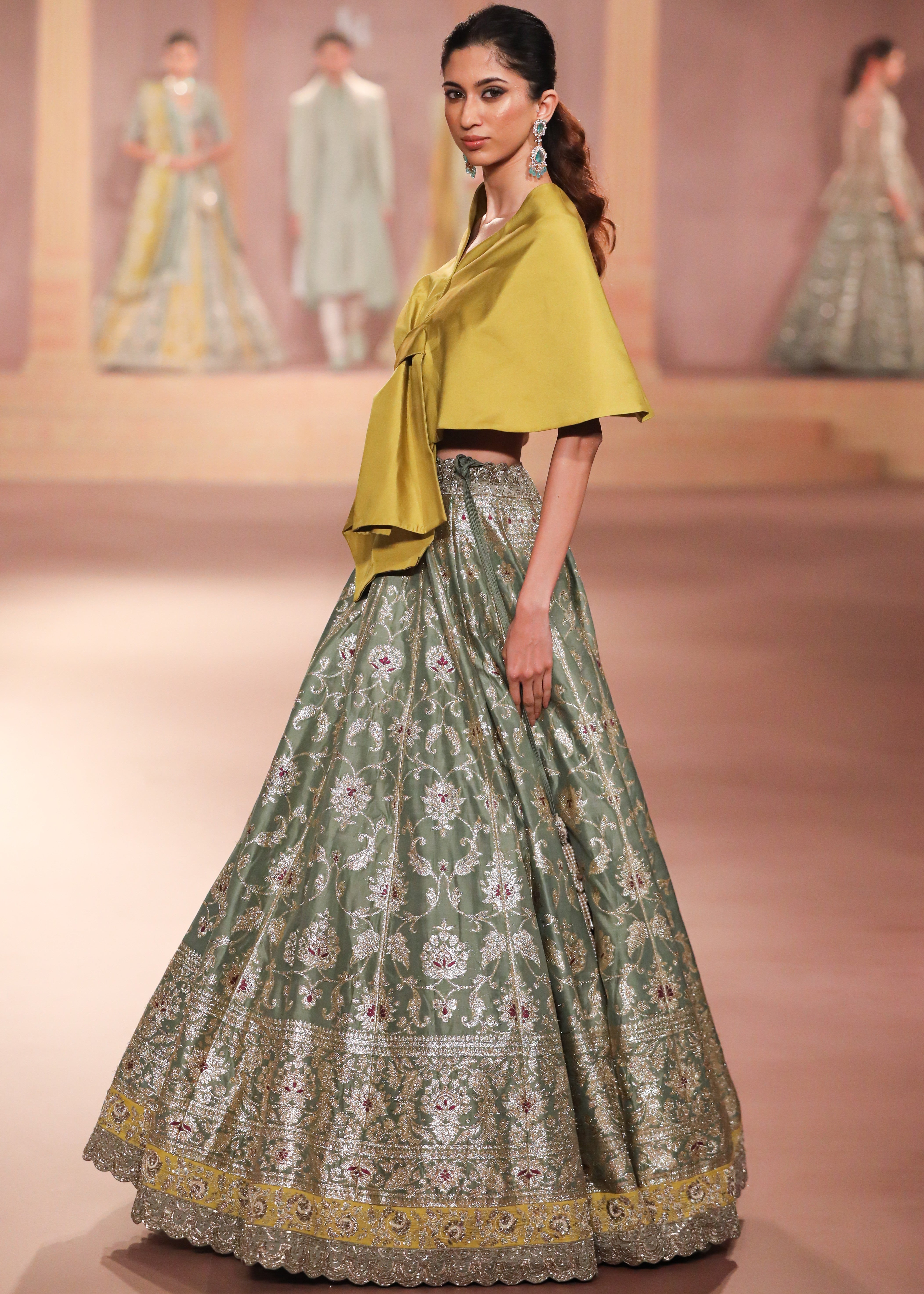 Mint & Mustard Lehenga Set