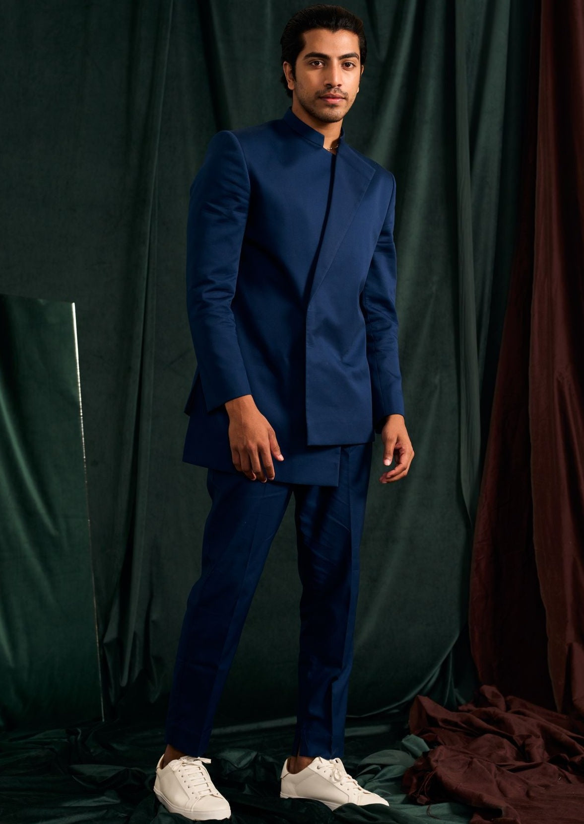 Admiral Asymmetric Giza Cotton Bandhgala Set