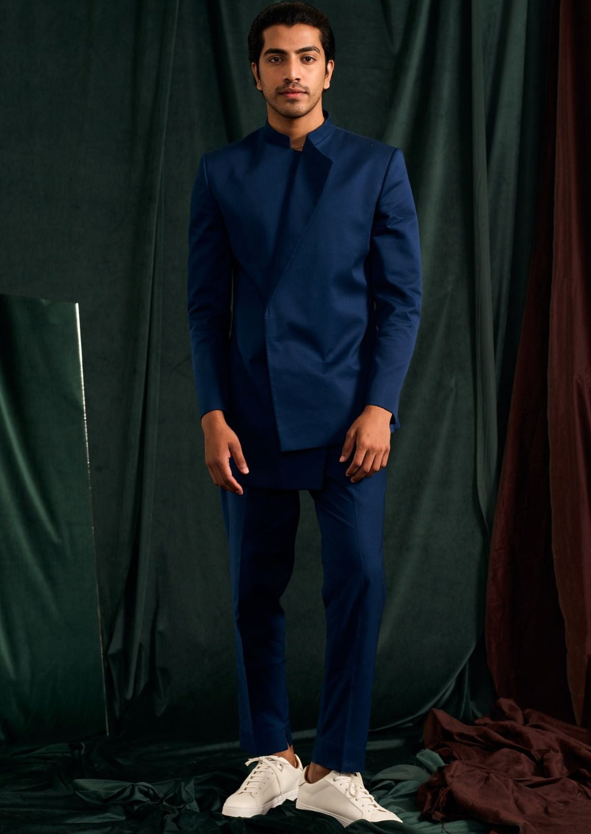 Admiral Asymmetric Giza Cotton Bandhgala Set