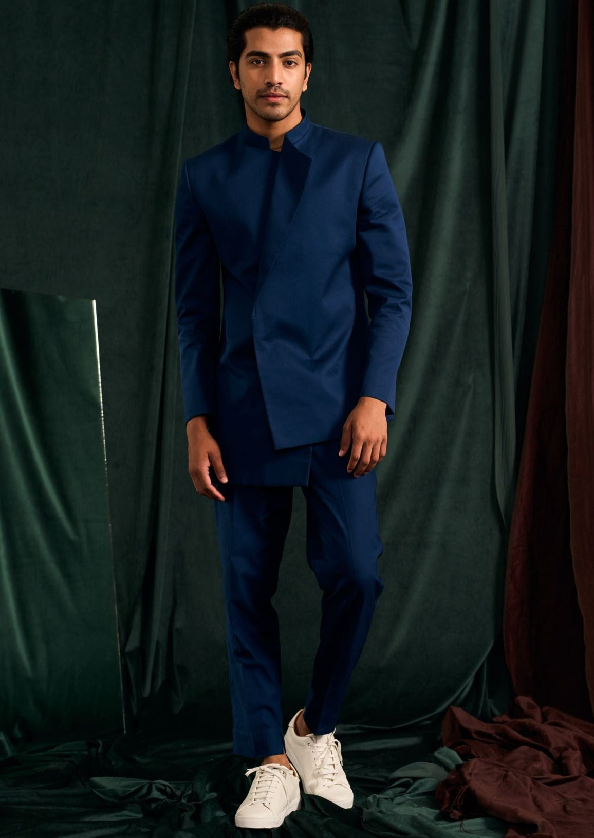 Admiral Asymmetric Giza Cotton Bandhgala Set