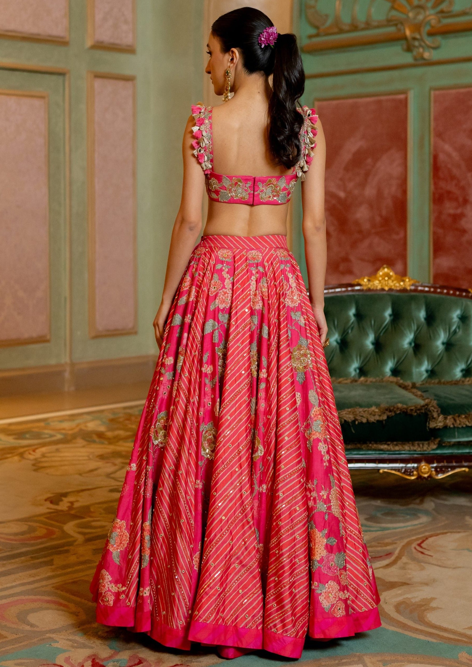 Blooming Floral Printed Lehenga Set