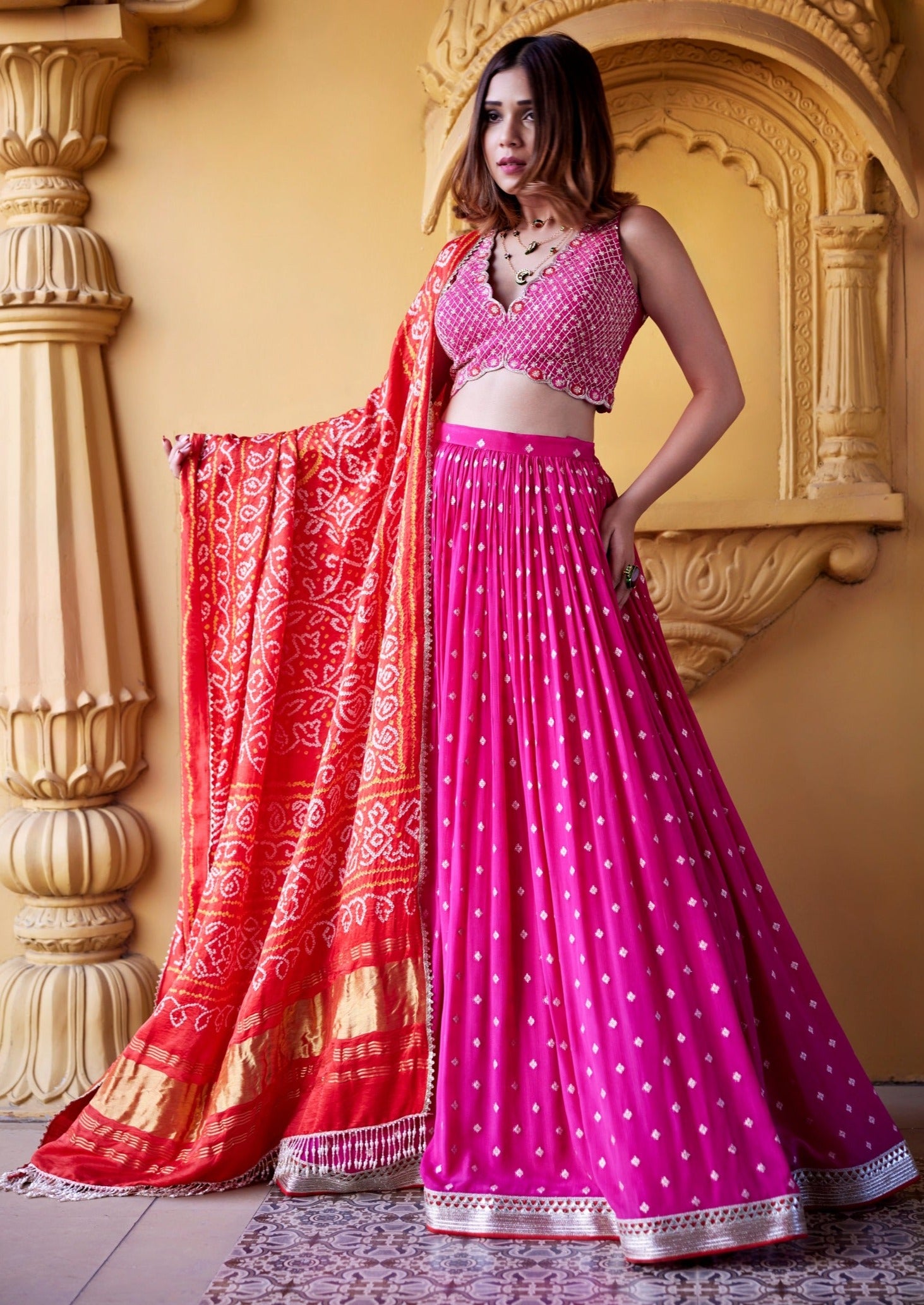 Mala Jamewar Lehenga Set