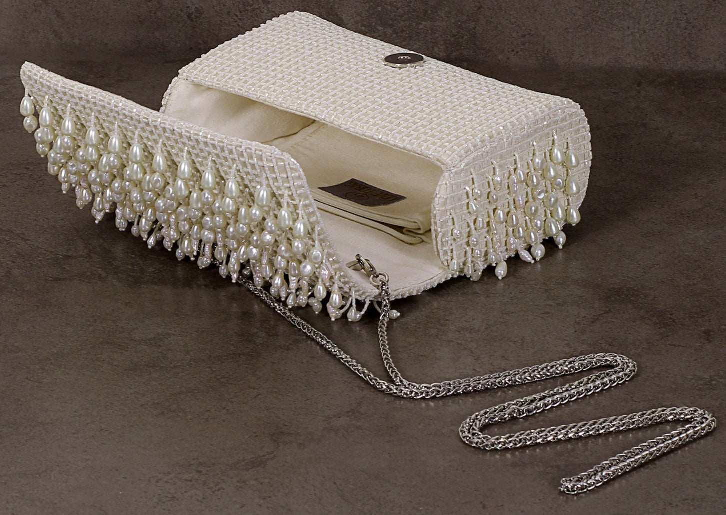 Opal Pristine Ivory Flap Over Clutch