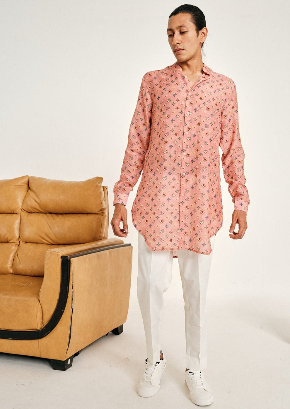 Rose Sitara Malai Cotton Kurta Pajama Set