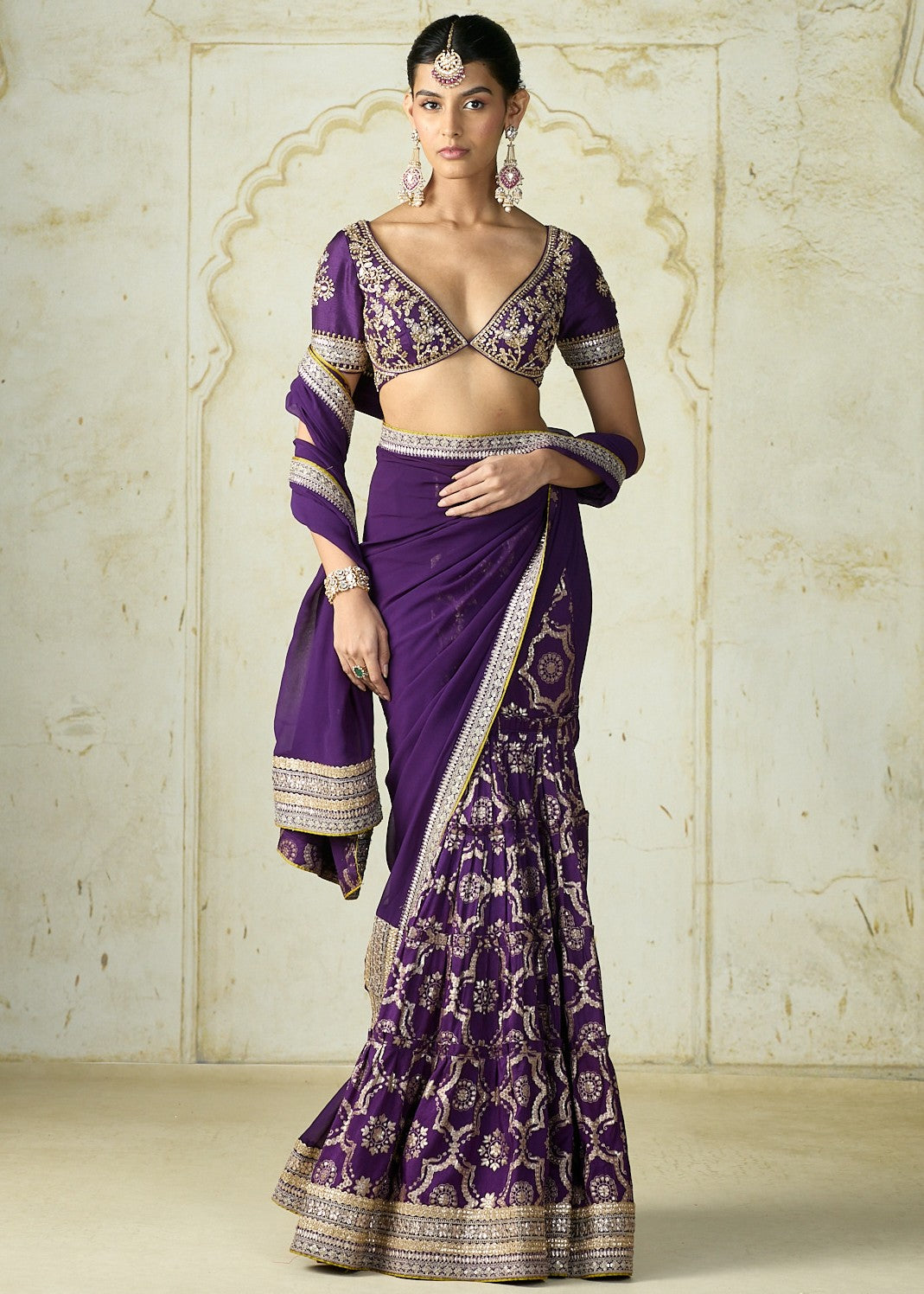 Purple Ruqqayah Sari Set