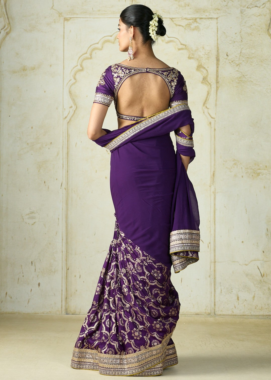 Purple Ruqqayah Sari Set