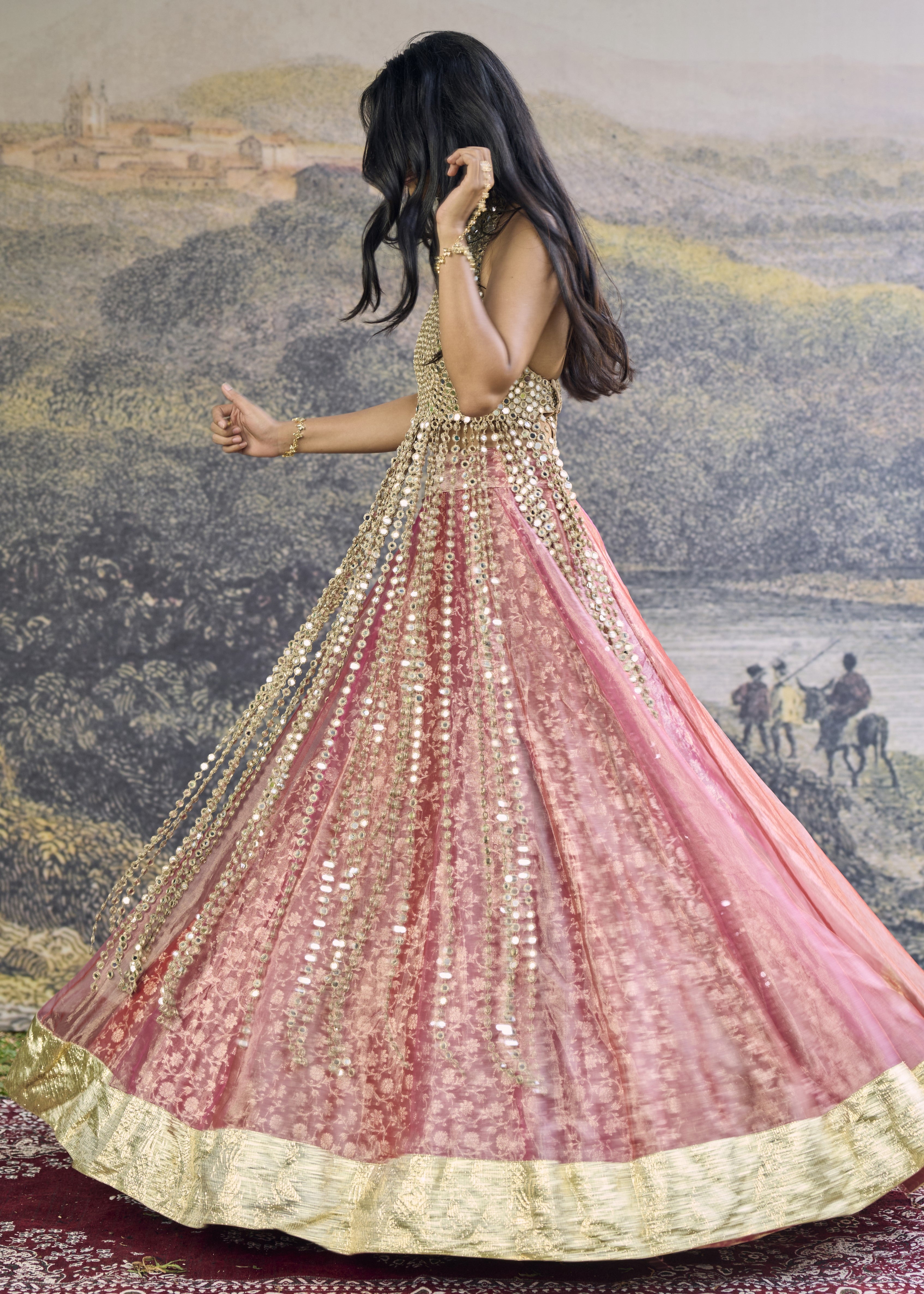 Gulbahar Mirror Lehenga Set
