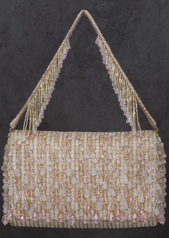 Opal Rose Quartz Pink Flap Over Clutch