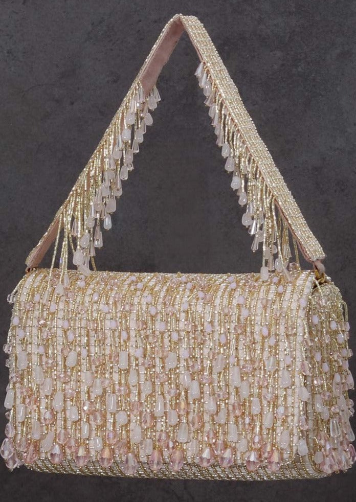 Opal Rose Quartz Pink Flap Over Clutch