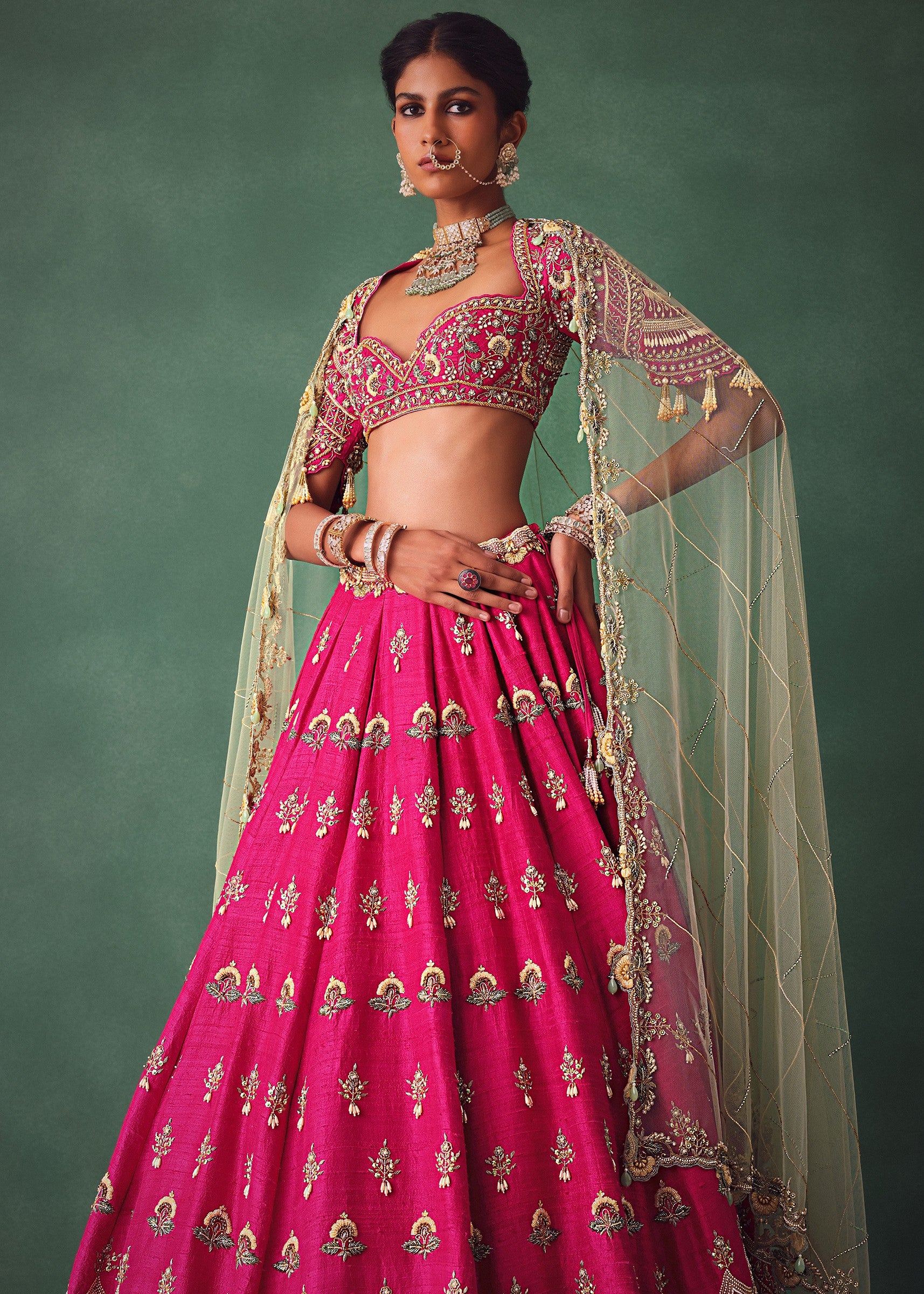 Deep Pink Bridal Lehenga
