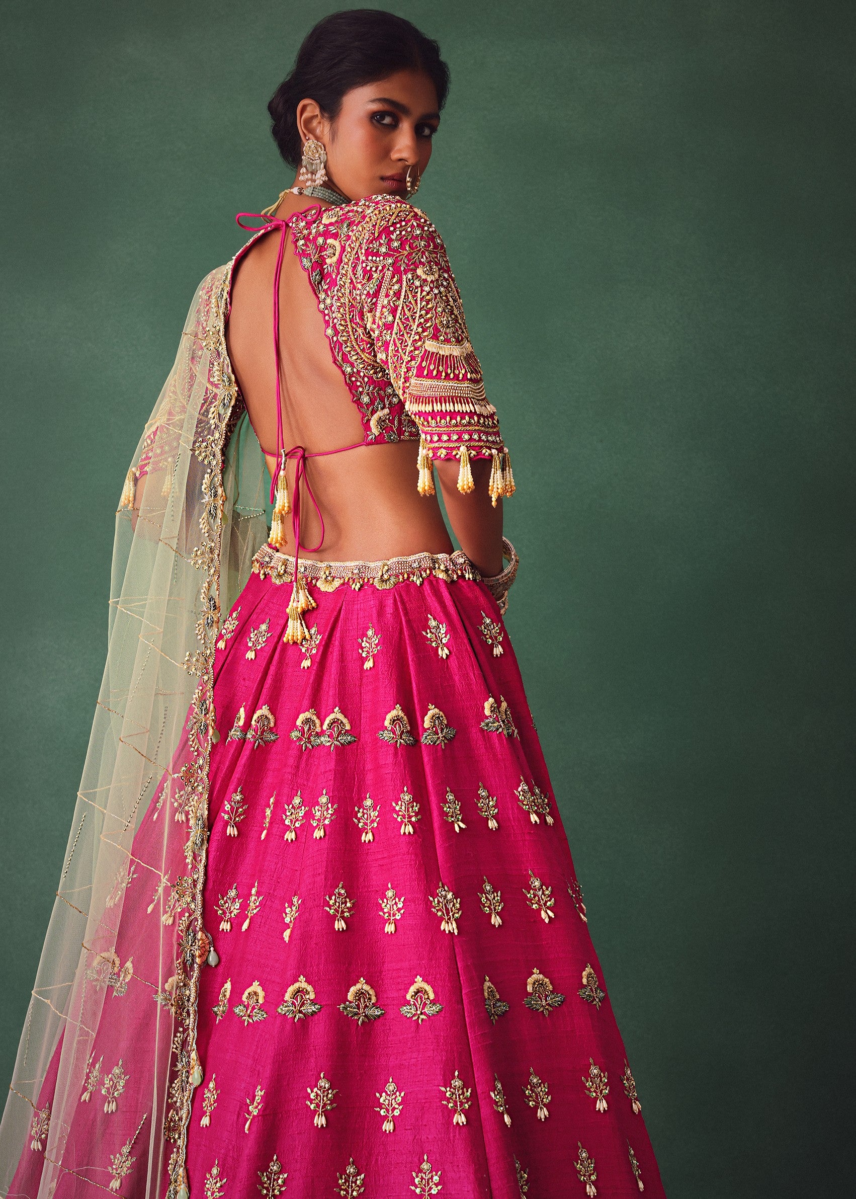 Deep Pink Bridal Lehenga