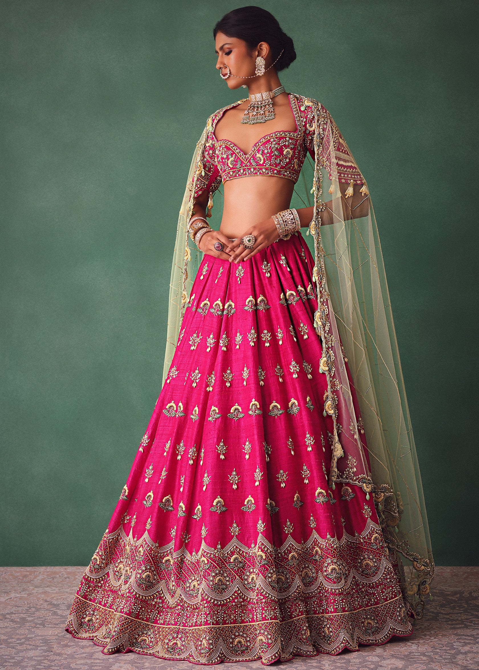 Deep Pink Bridal Lehenga