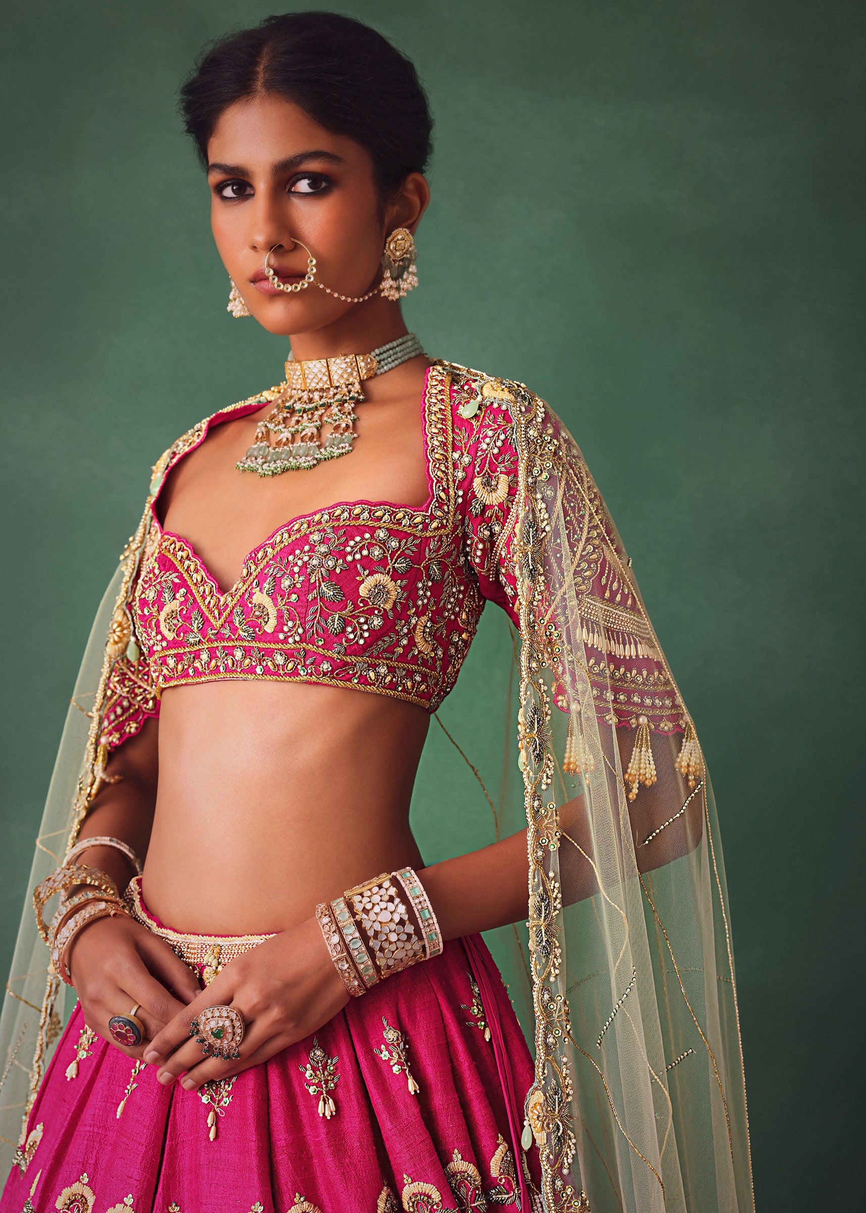 Deep Pink Bridal Lehenga