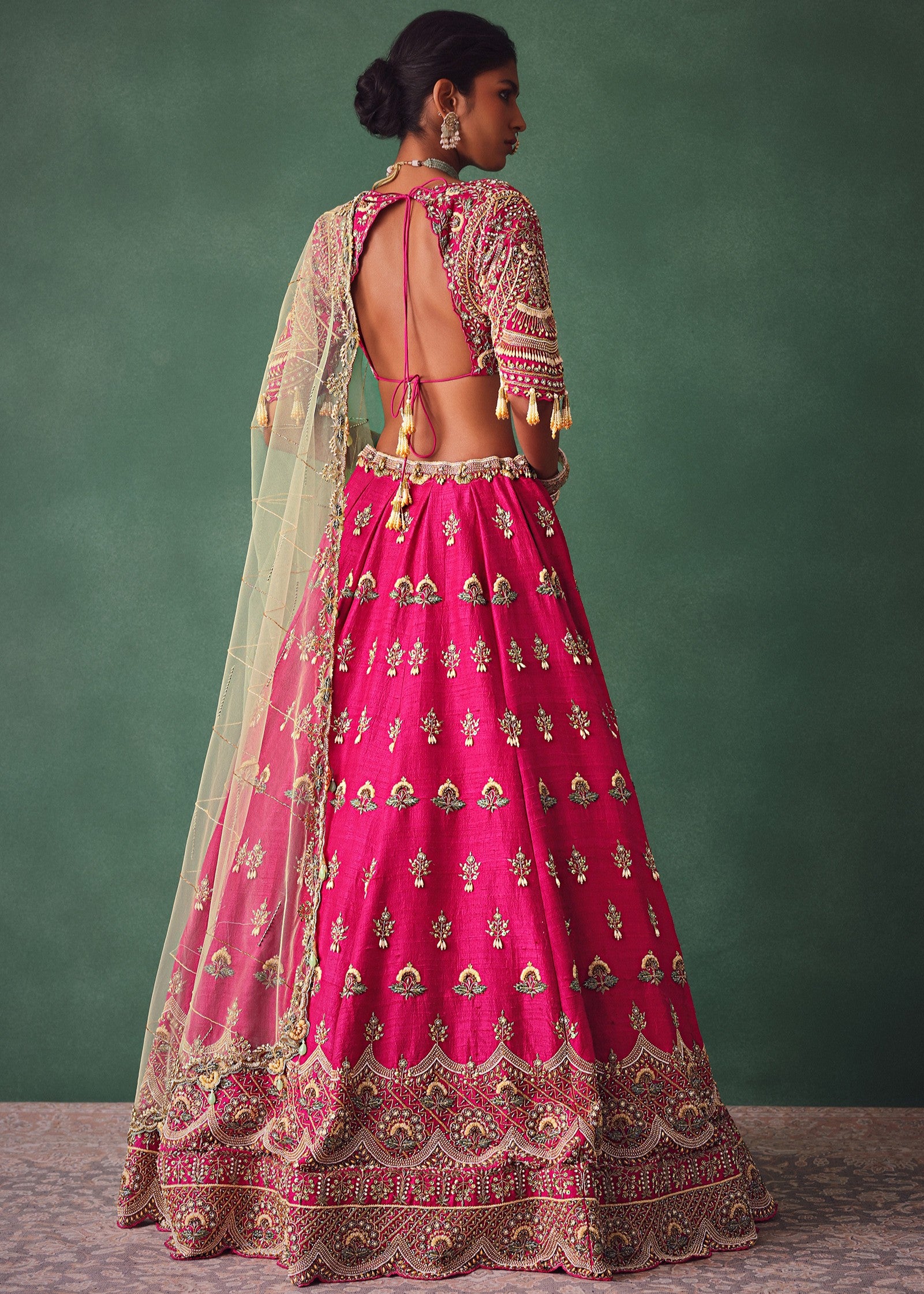 Deep Pink Bridal Lehenga