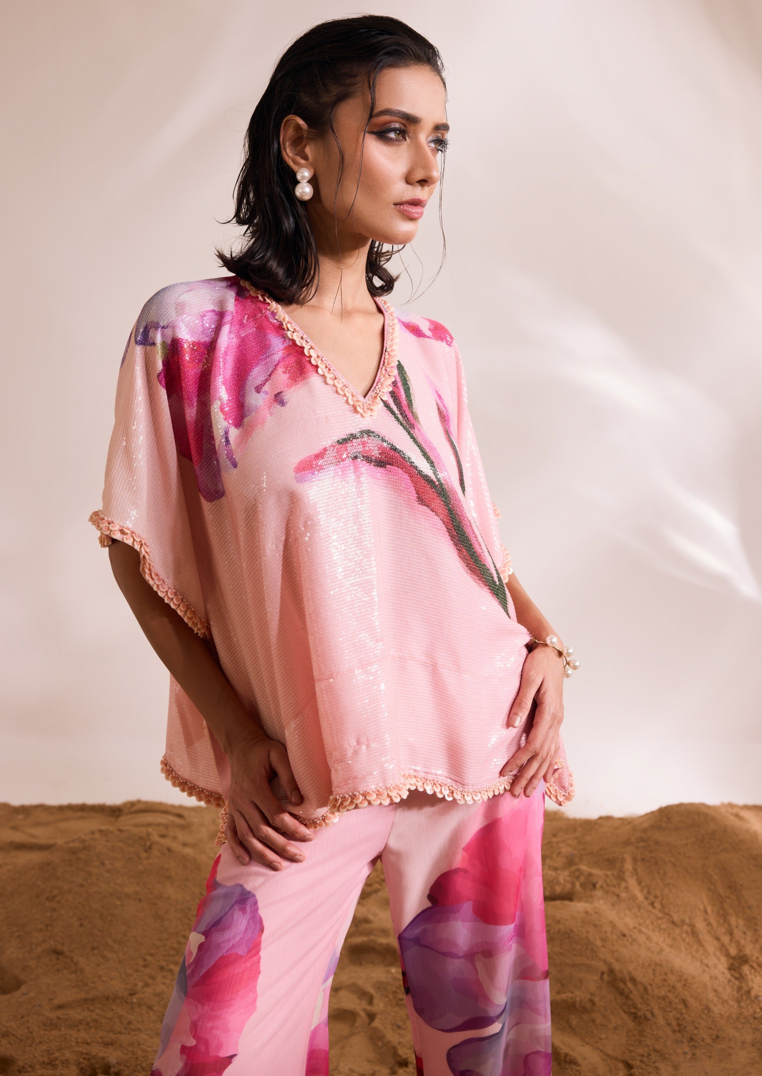 Pink Inara Kaftan Set