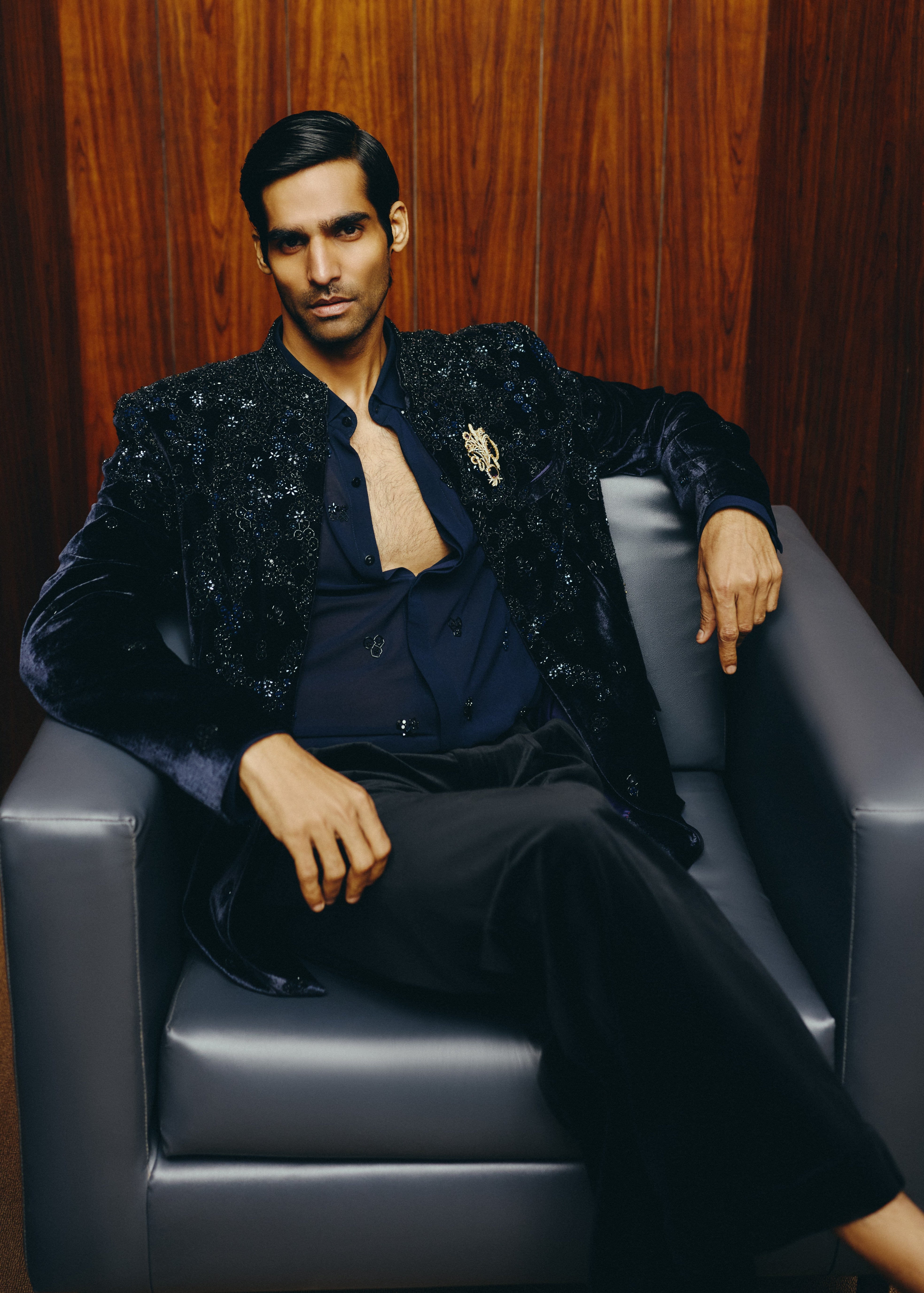 Royal Gleam Open Jacket With Shirt And Trouser