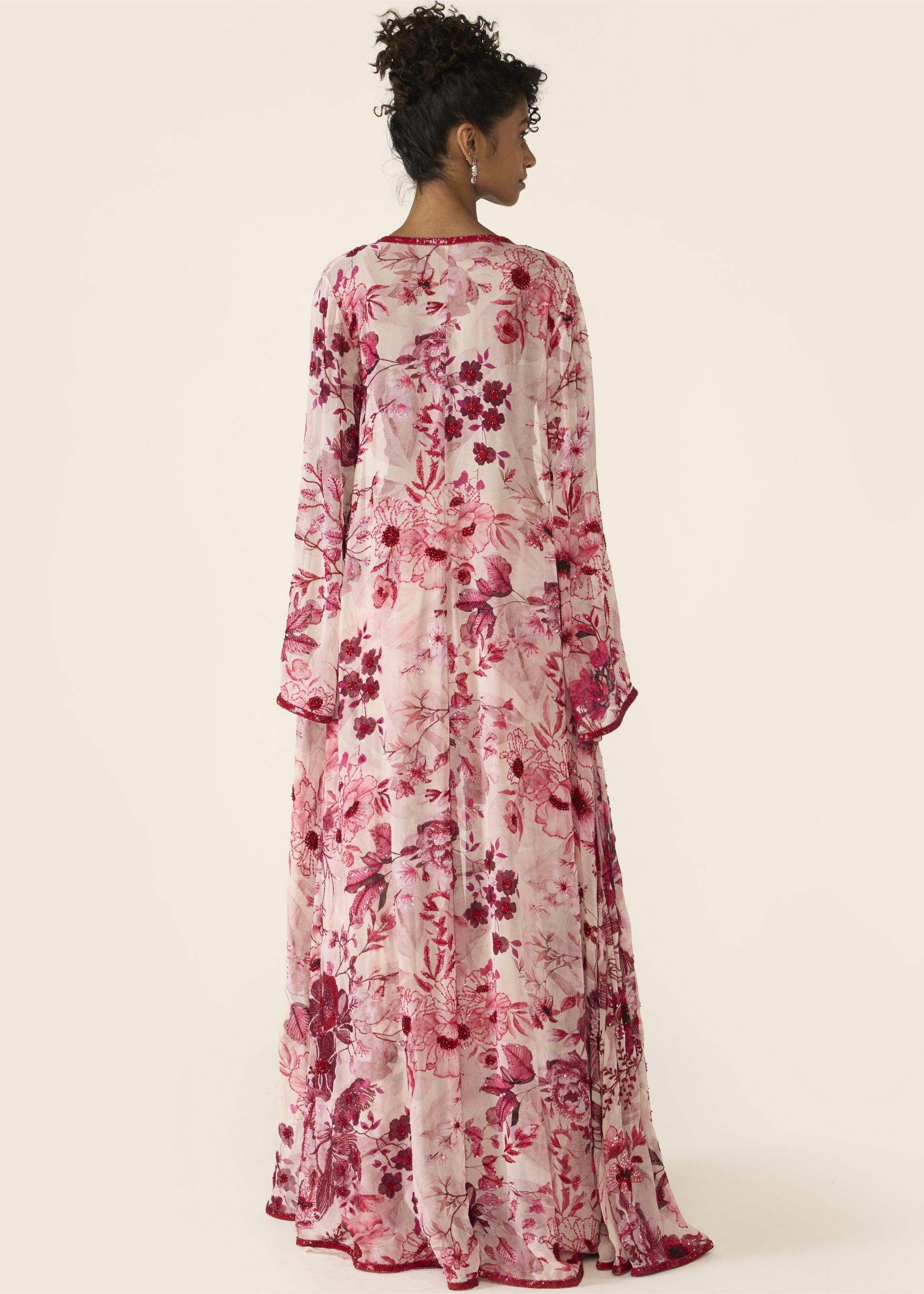 Pink Printed Cape Set